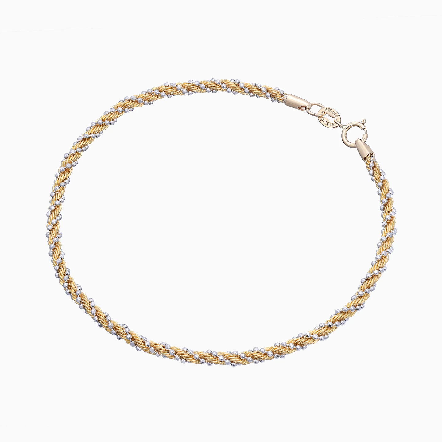 Twisted Rope & Beads Chain Bracelet in 21K Gold - 2 Twisted Rope & Beads Chain Bracelet in 21K Gold - 2
