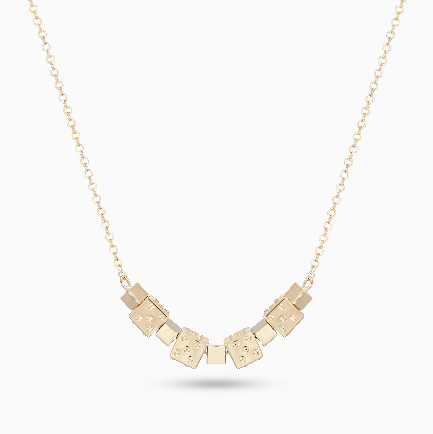 Dice & Cubes Necklace in 21K Gold Dice & Cubes Necklace in 21K Gold