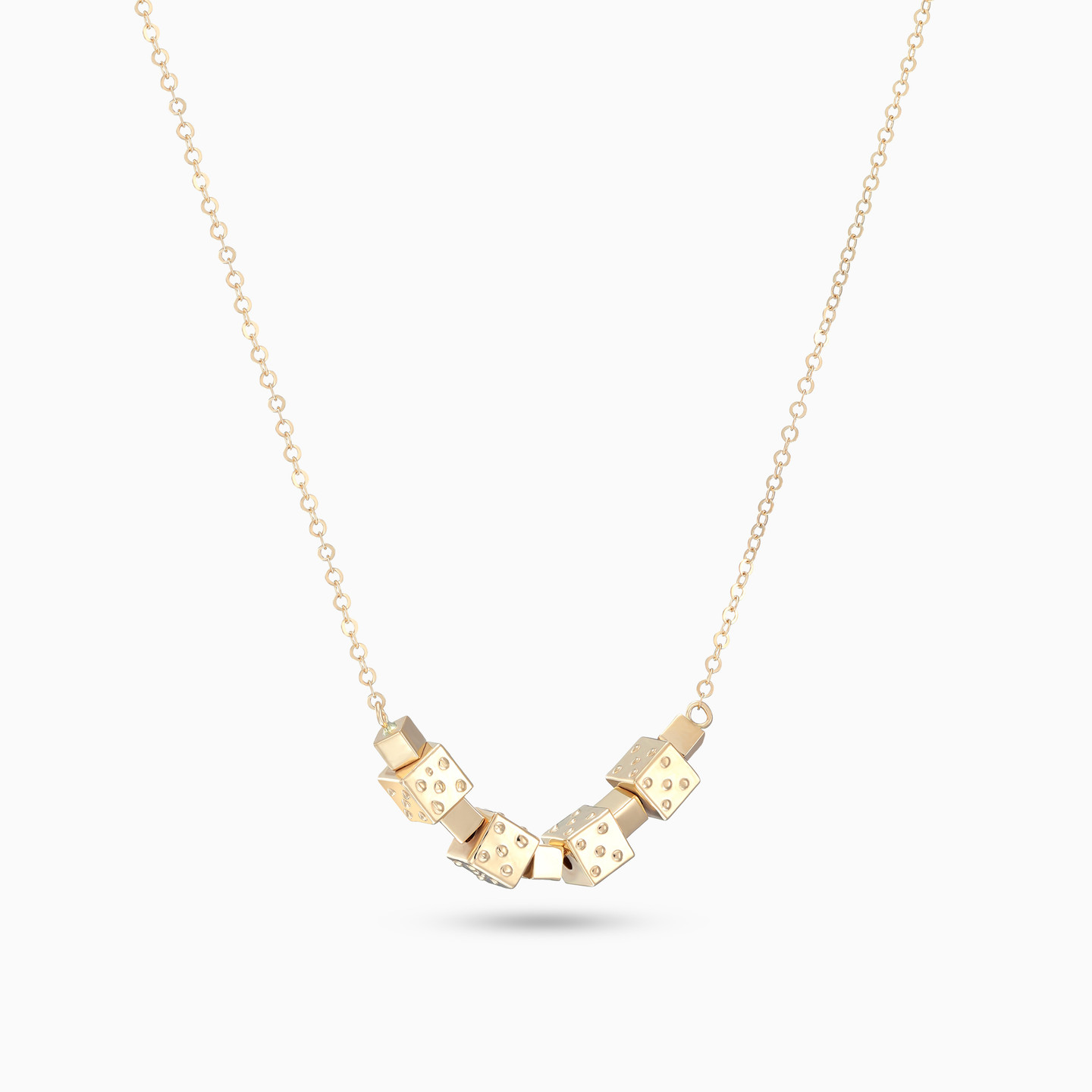 Dice & Cubes Necklace in 21K Gold - 2 Dice & Cubes Necklace in 21K Gold - 2