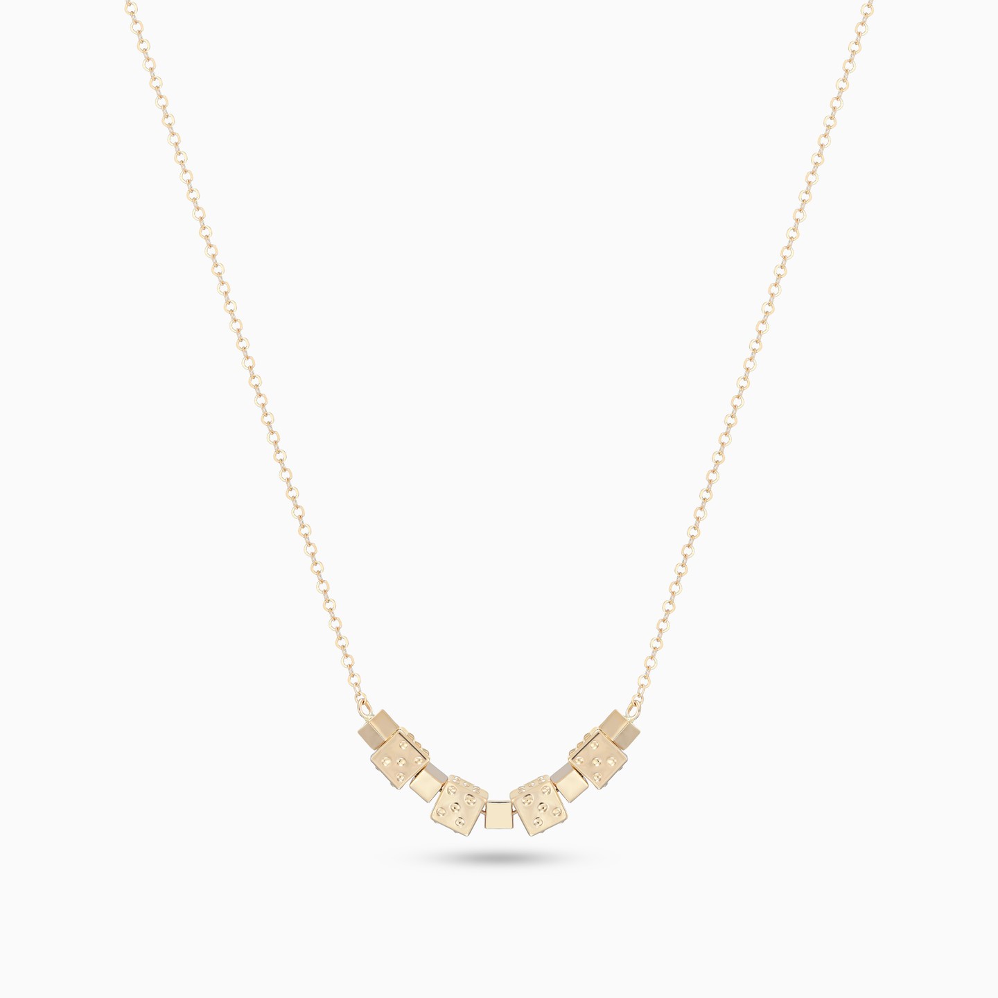 Dice & Cubes Necklace in 21K Gold - 3 Dice & Cubes Necklace in 21K Gold - 3