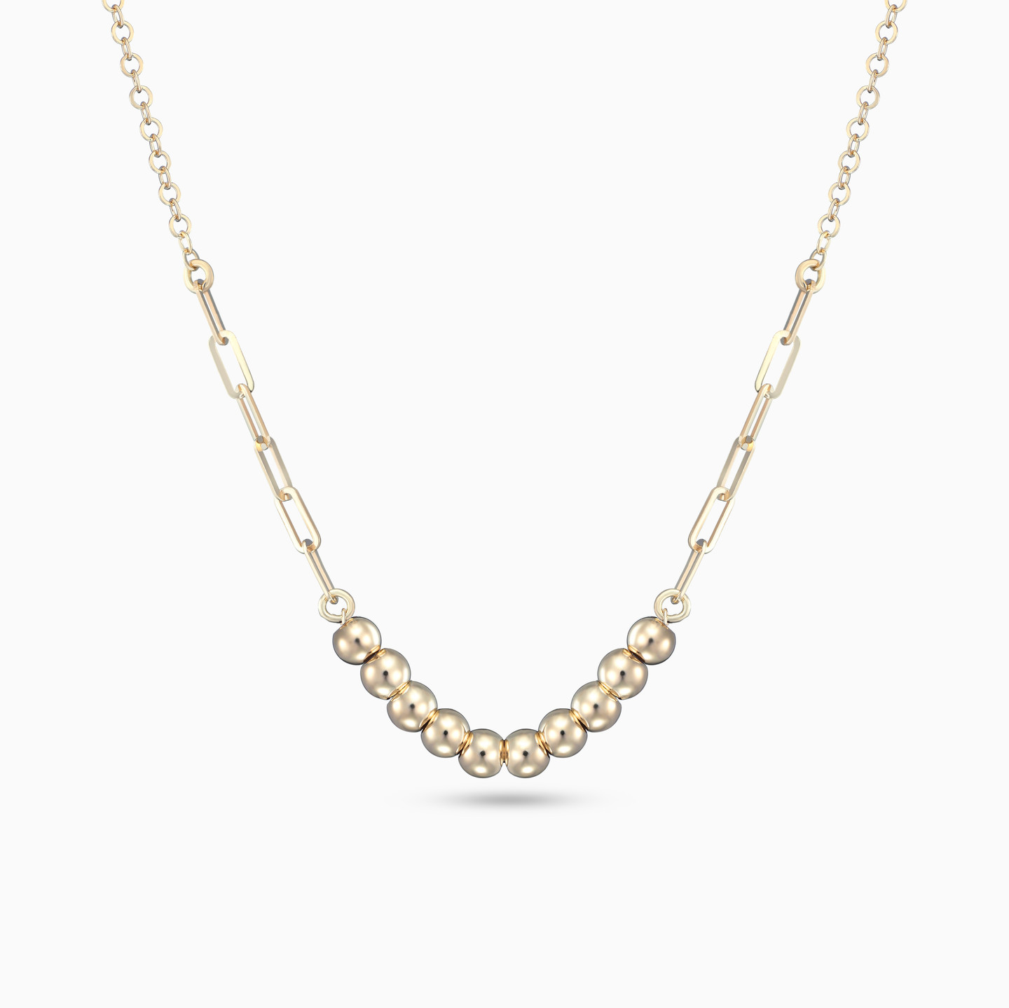 Spheres & Paperclip Links Necklace in 18K Gold Spheres & Paperclip Links Necklace in 18K Gold