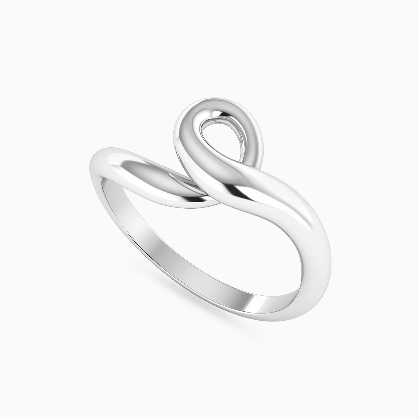 Open Swirl Ring in Silver (Size 16) - 6 Open Swirl Ring in Silver (Size 16) - 6