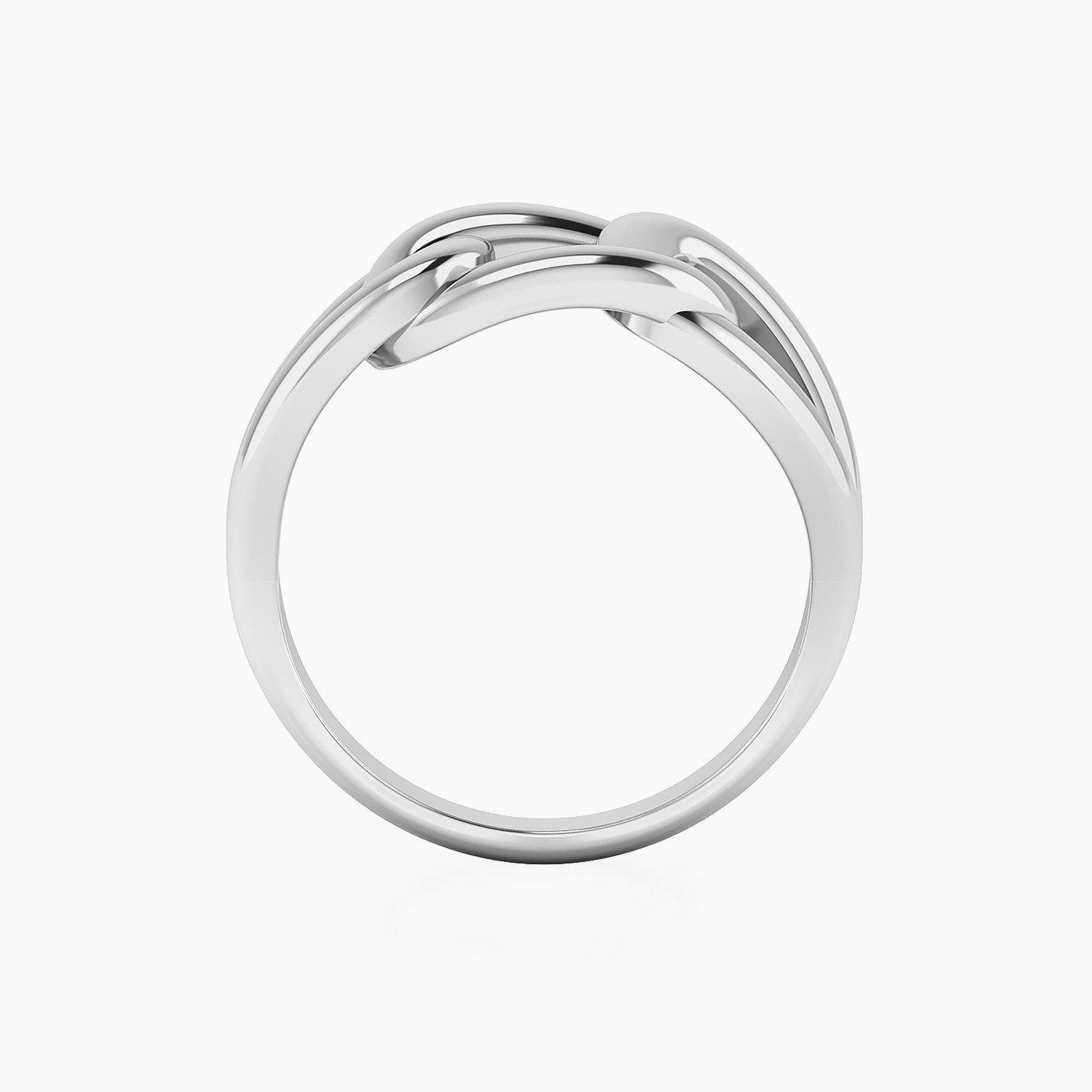 Rectangular Loops Ring in Silver (Size 14) - 4 Rectangular Loops Ring in Silver (Size 14) - 4