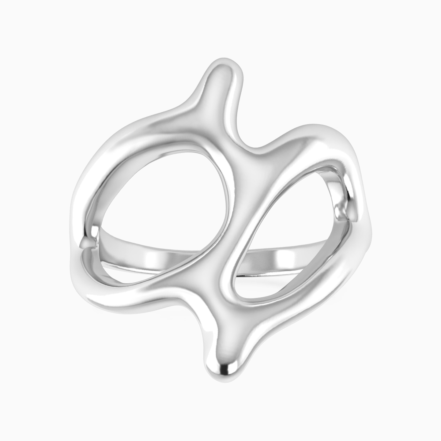 Irregular Loops Ring in Silver (Size 14) Irregular Loops Ring in Silver (Size 14)