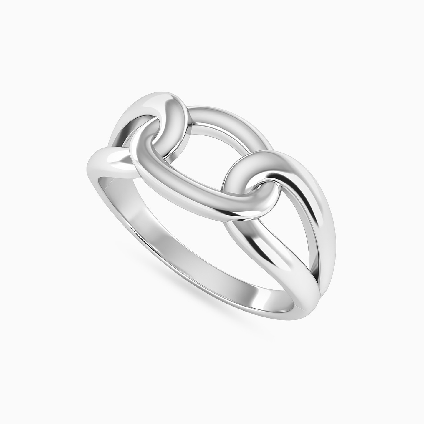 Rounded Loops Ring in Silver (Size 14) - 3 Rounded Loops Ring in Silver (Size 14) - 3