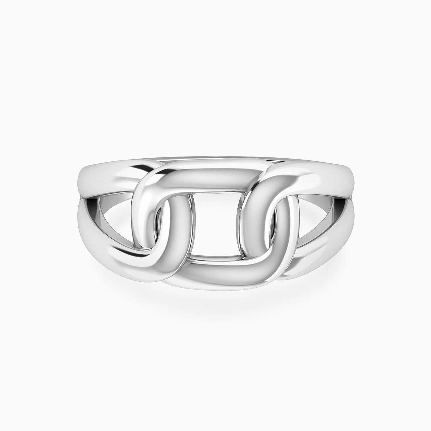 Rectangular Loops Ring in Silver (Size 16) Rectangular Loops Ring in Silver (Size 16)