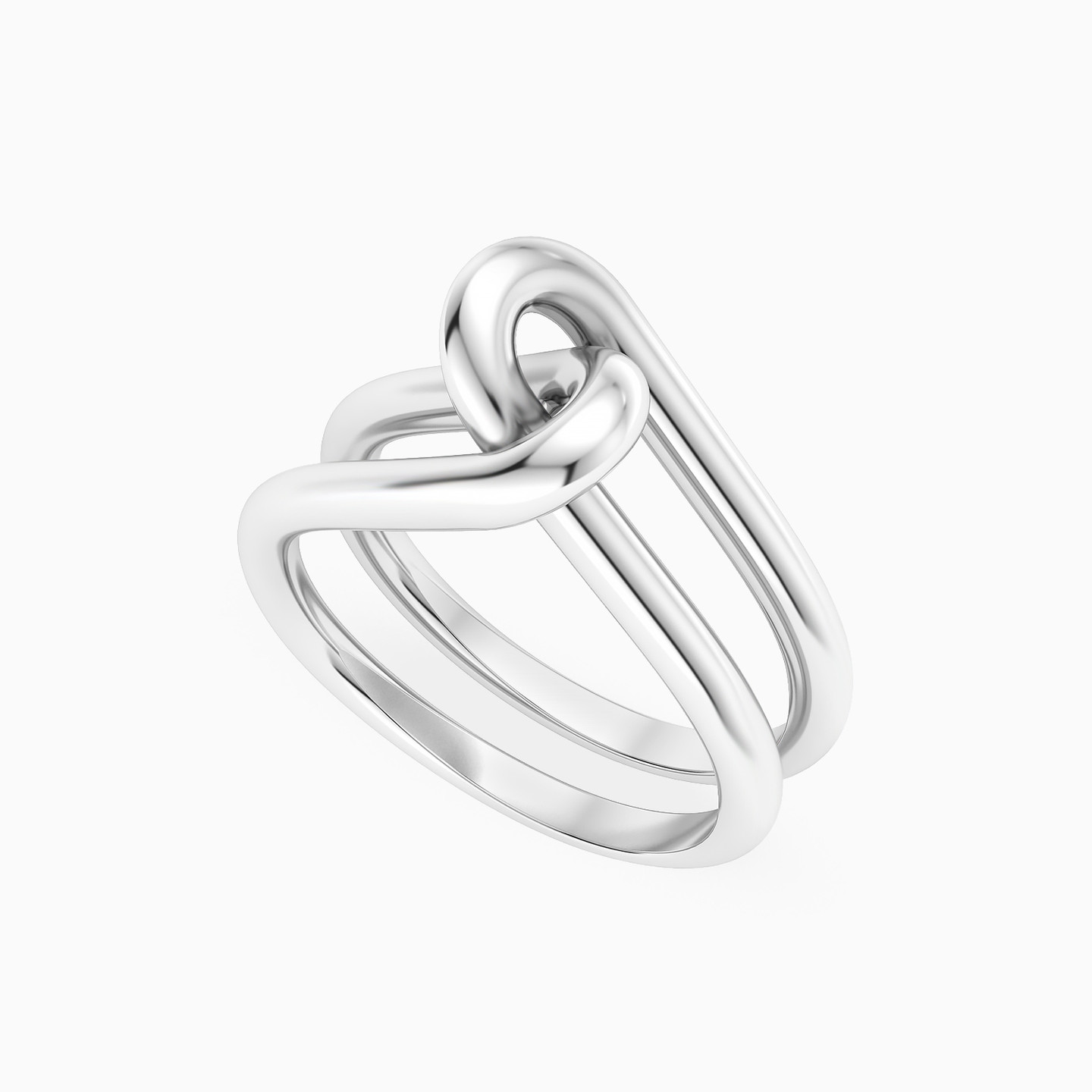 Intertwined Knot Ring in Silver (Size 14) - 3 Intertwined Knot Ring in Silver (Size 14) - 3