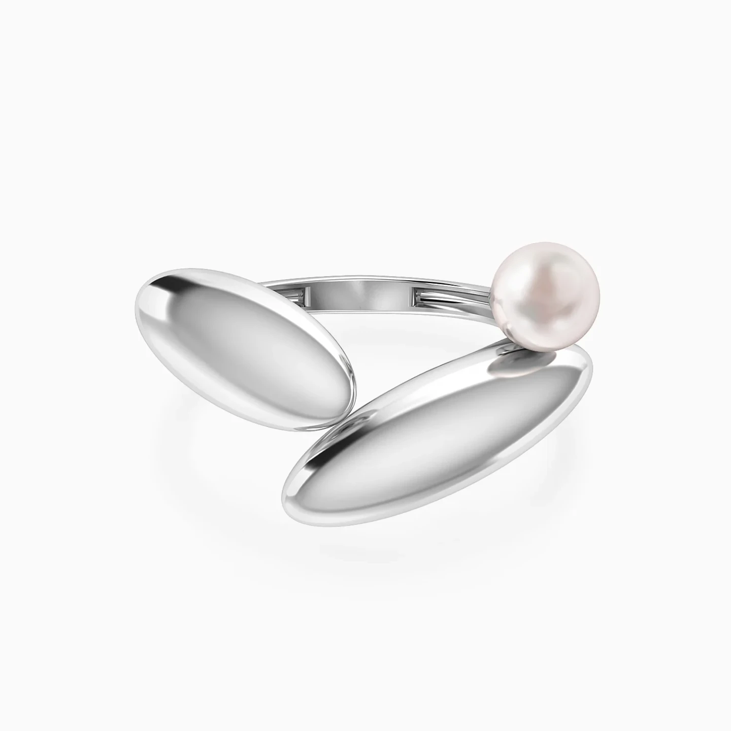 Pebble Style Pearl Ring in Silver (Size 16) Pebble Style Pearl Ring in Silver (Size 16)