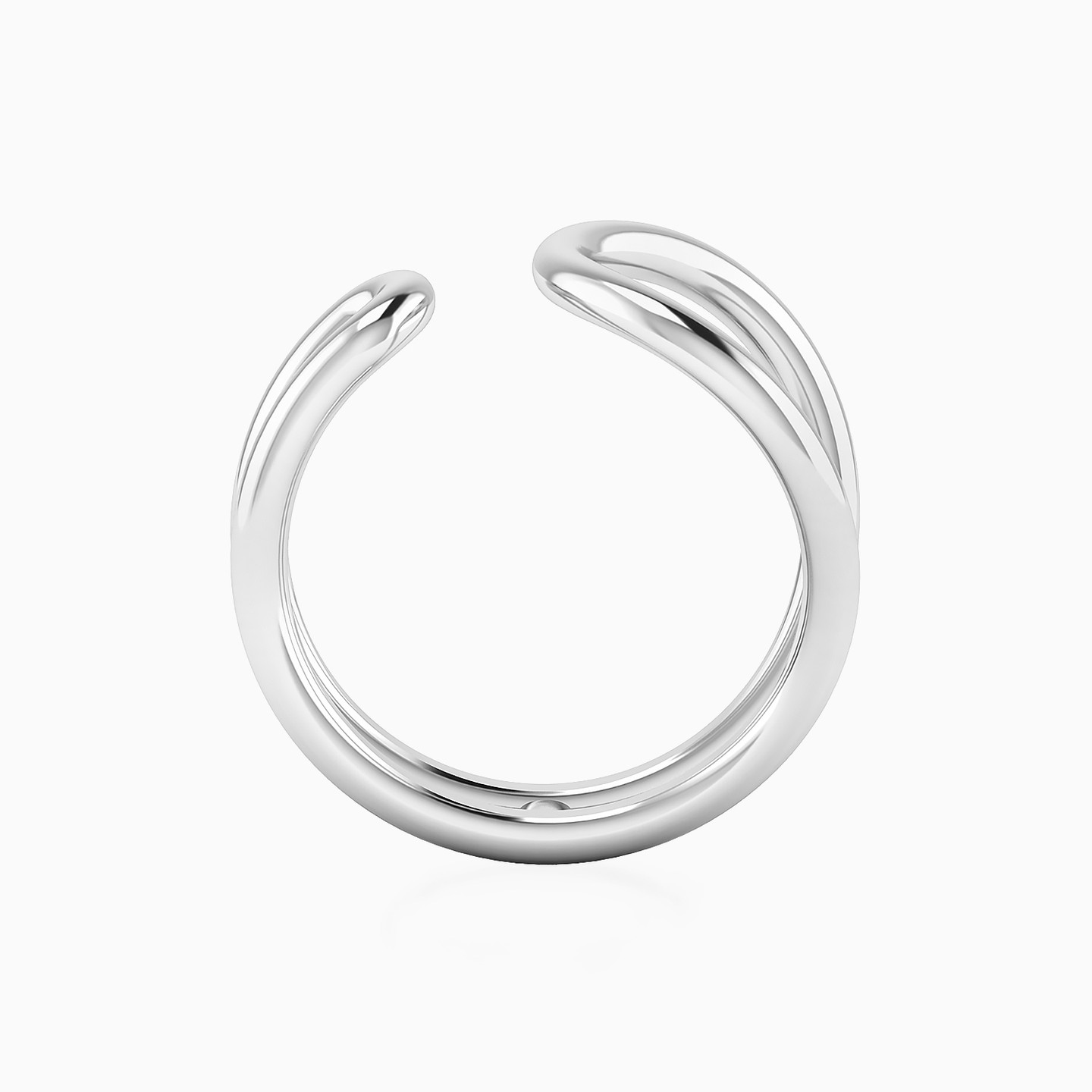 Two Flowing Loops Open Ring in Silver (Size 16) - 4 Two Flowing Loops Open Ring in Silver (Size 16) - 4