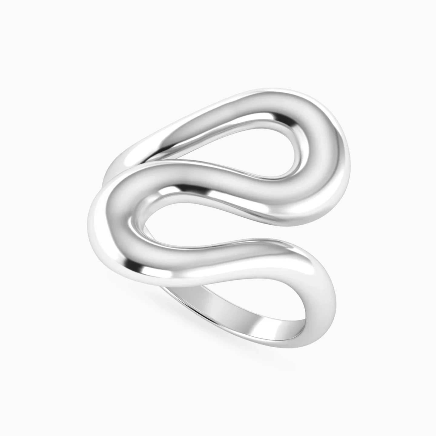 Fluid Curves Ring in Silver (Size 16) - 3 Fluid Curves Ring in Silver (Size 16) - 3