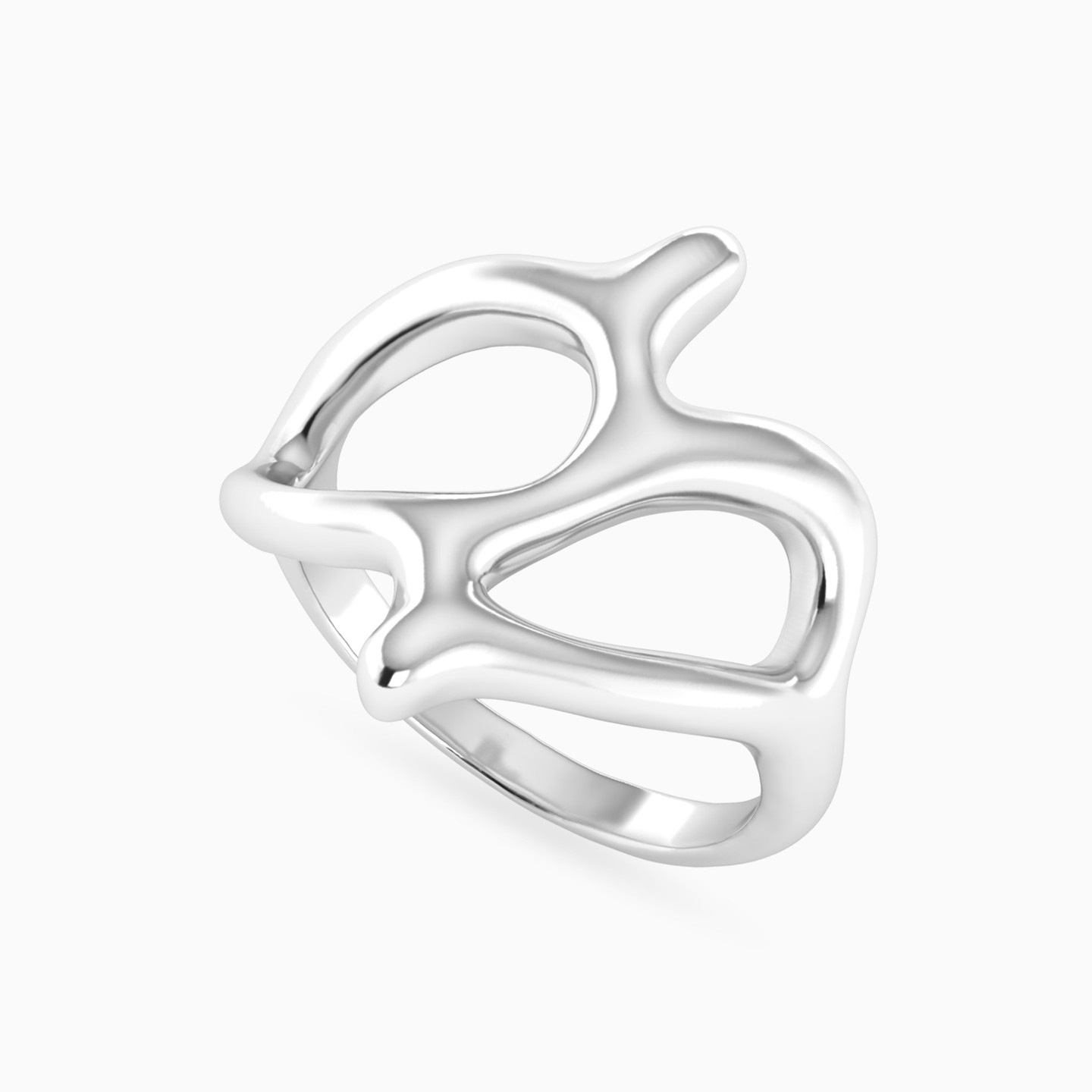 Irregular Loops Ring in Silver (Size 18) - 3 Irregular Loops Ring in Silver (Size 18) - 3