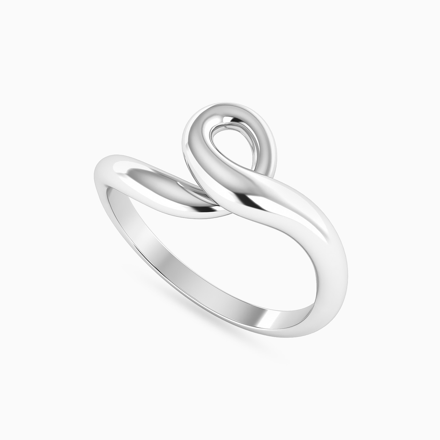Open Swirl Ring in Silver (Size 18) - 6 Open Swirl Ring in Silver (Size 18) - 6