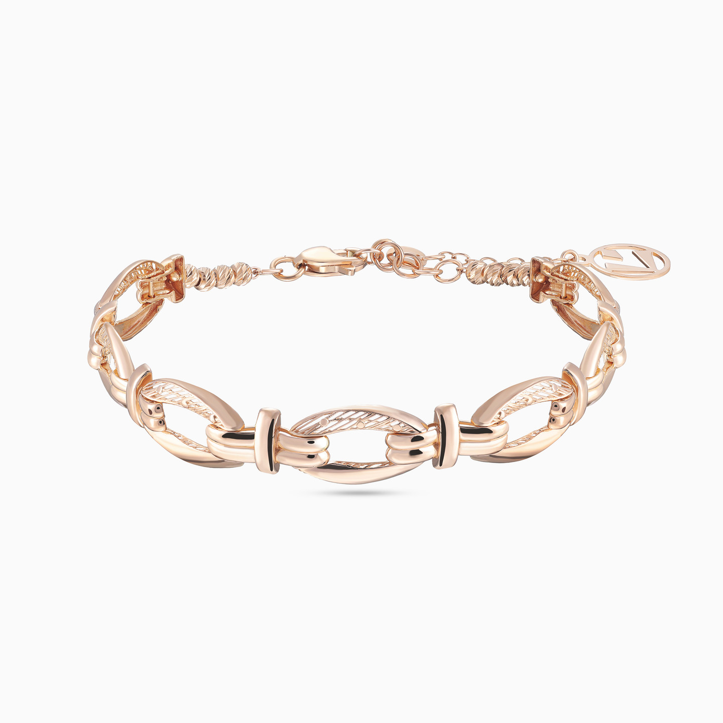 Oval Links & Knots Chain Bracelet in 21K Gold Oval Links & Knots Chain Bracelet in 21K Gold