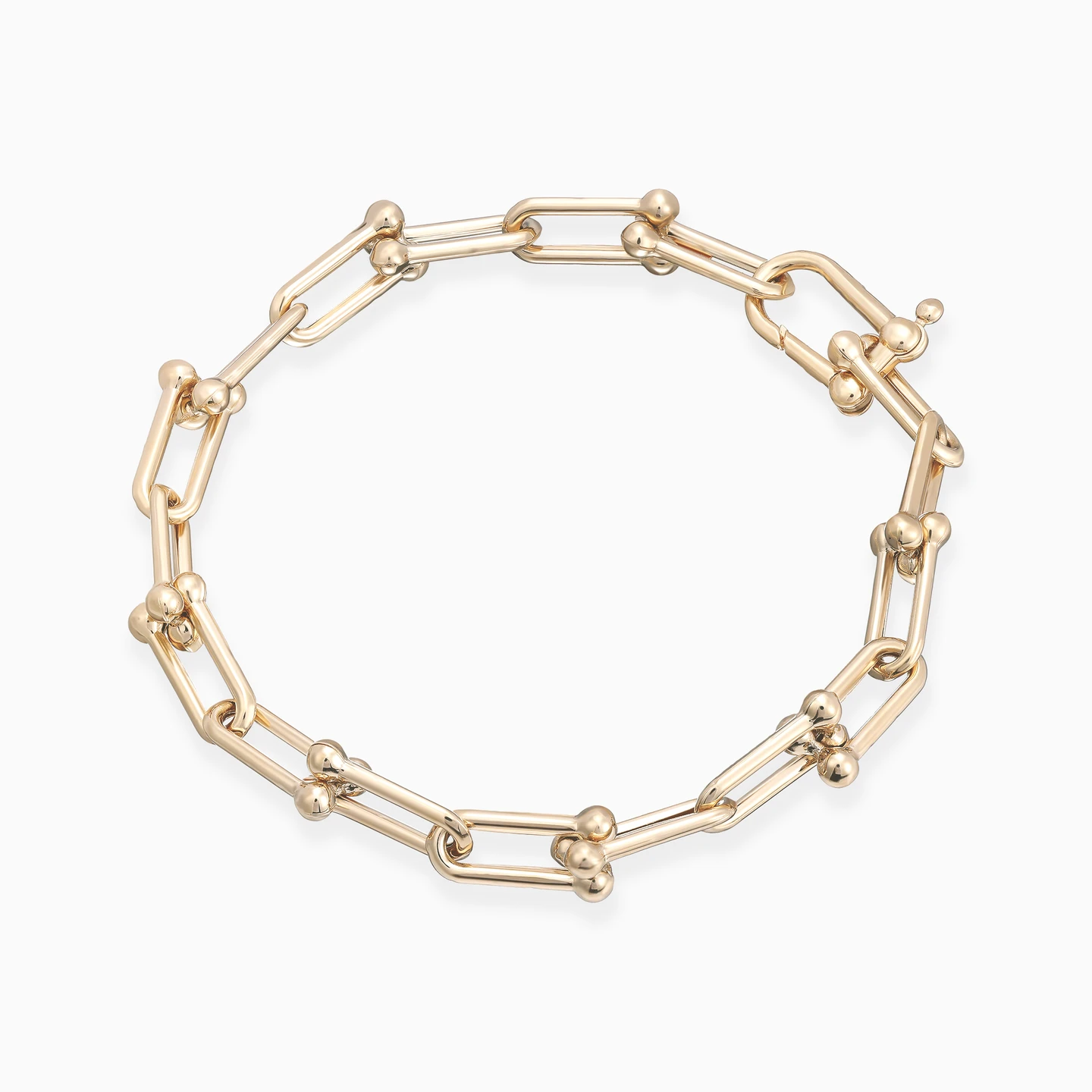 Paperclip & Beads Chain Bracelet in 18K Gold - 2 Paperclip & Beads Chain Bracelet in 18K Gold - 2