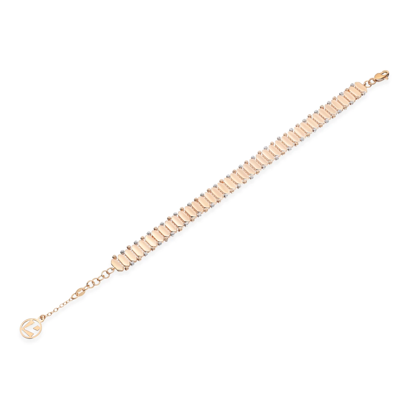 Hexagonal Units & Beads Chain Bracelet in 21K Gold Hexagonal Units & Beads Chain Bracelet in 21K Gold