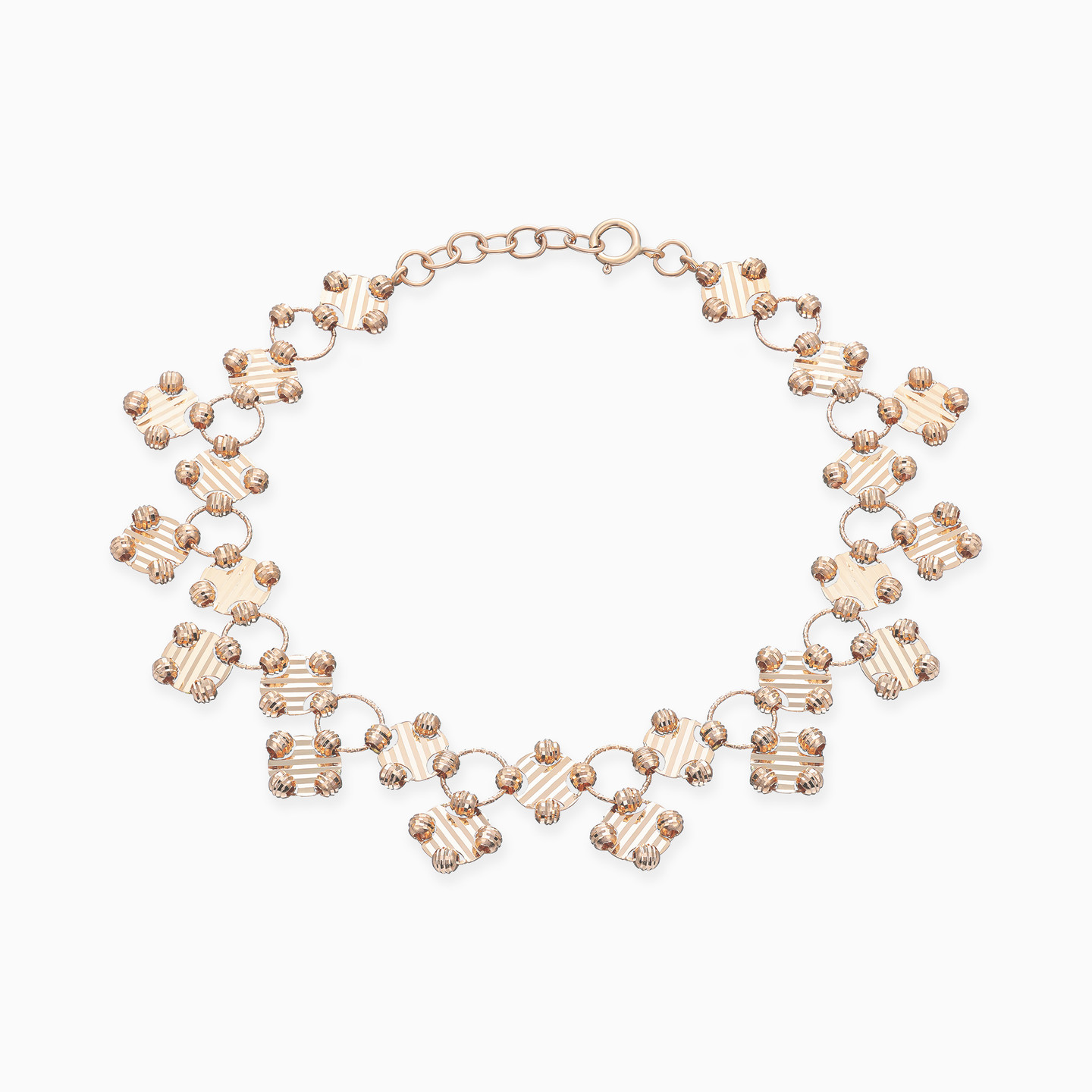 Round Discs & Beads Chain Bracelet in 21K Gold Round Discs & Beads Chain Bracelet in 21K Gold