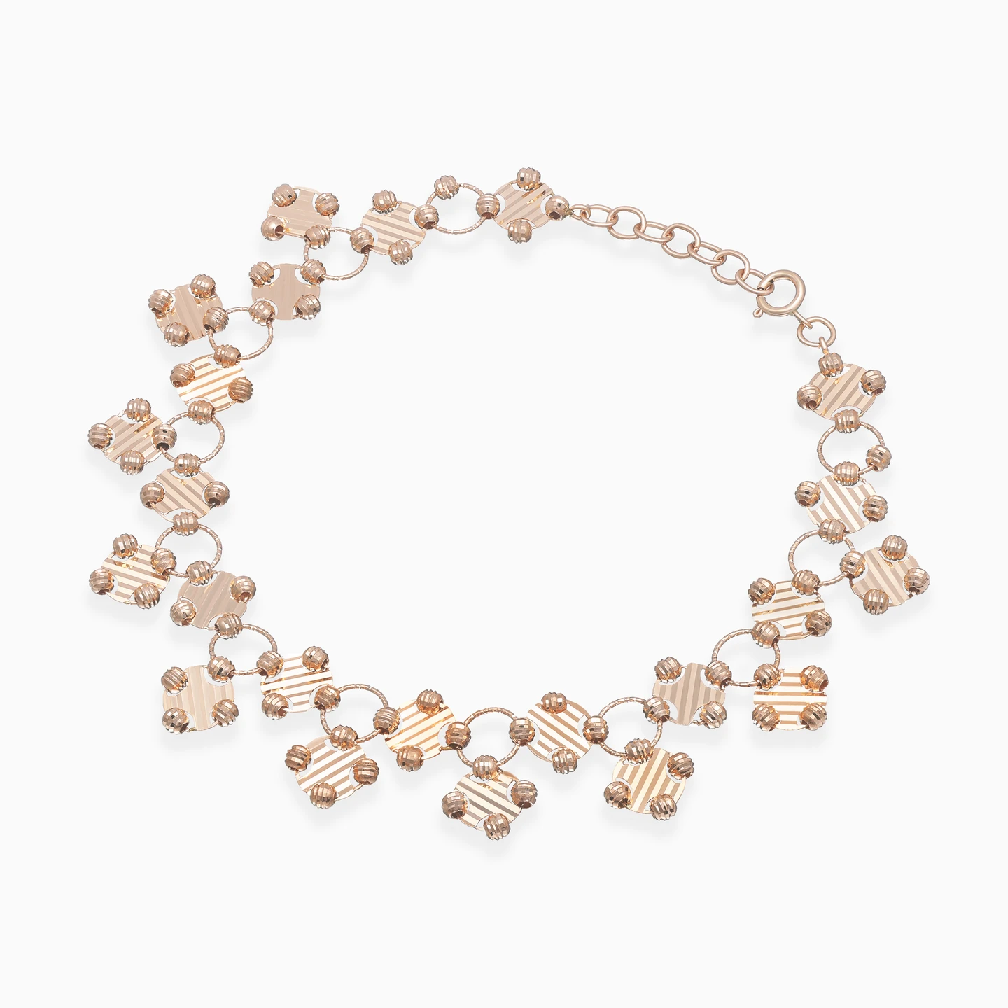 Round Discs & Beads Chain Bracelet in 21K Gold - 2 Round Discs & Beads Chain Bracelet in 21K Gold - 2