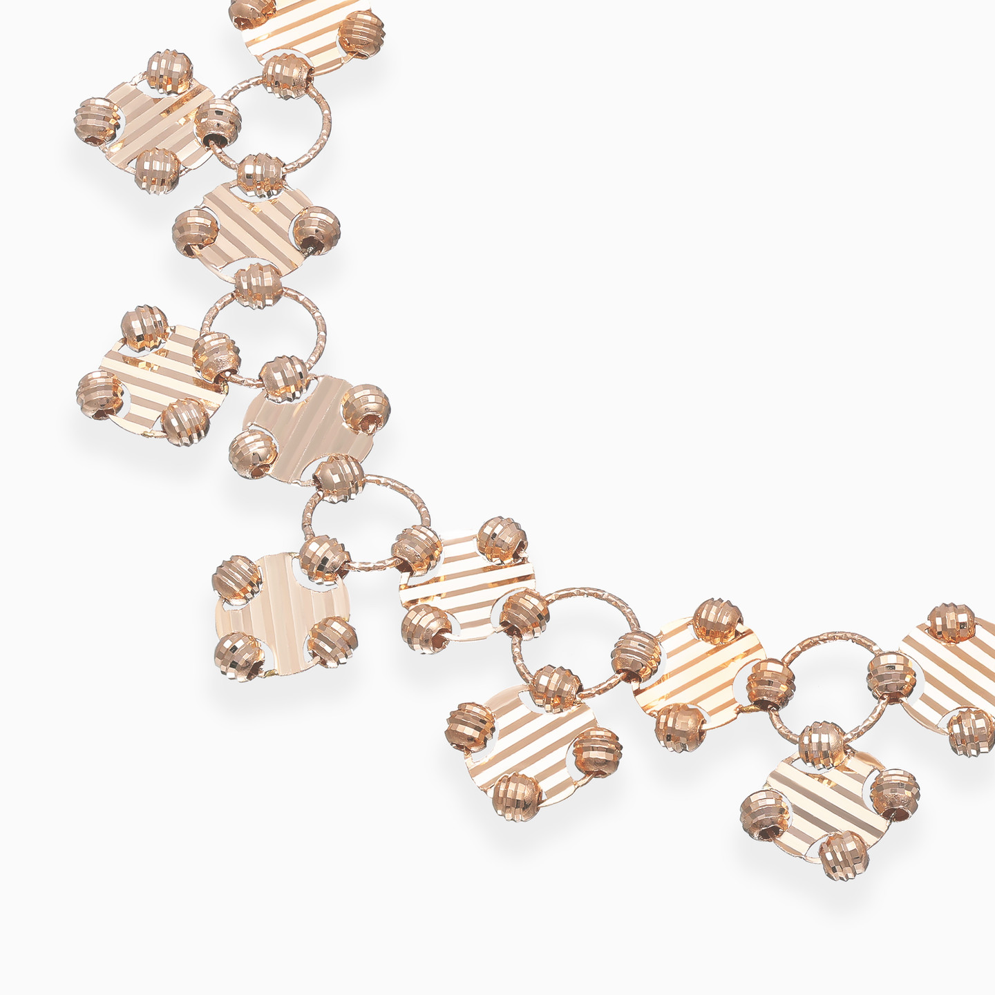 Round Discs & Beads Chain Bracelet in 21K Gold - 3 Round Discs & Beads Chain Bracelet in 21K Gold - 3