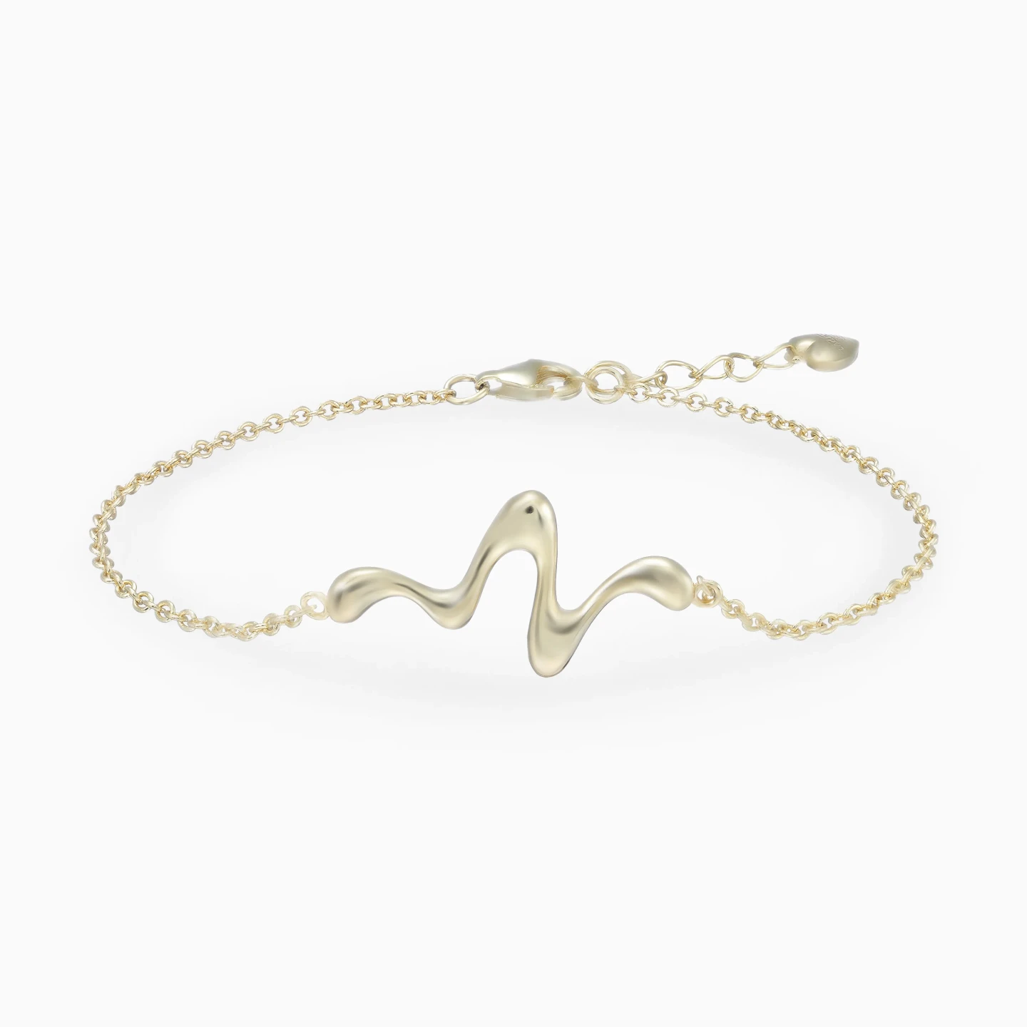 Heartbeat Pulse Chain Bracelet in Yellow Gold Plating Heartbeat Pulse Chain Bracelet in Yellow Gold Plating