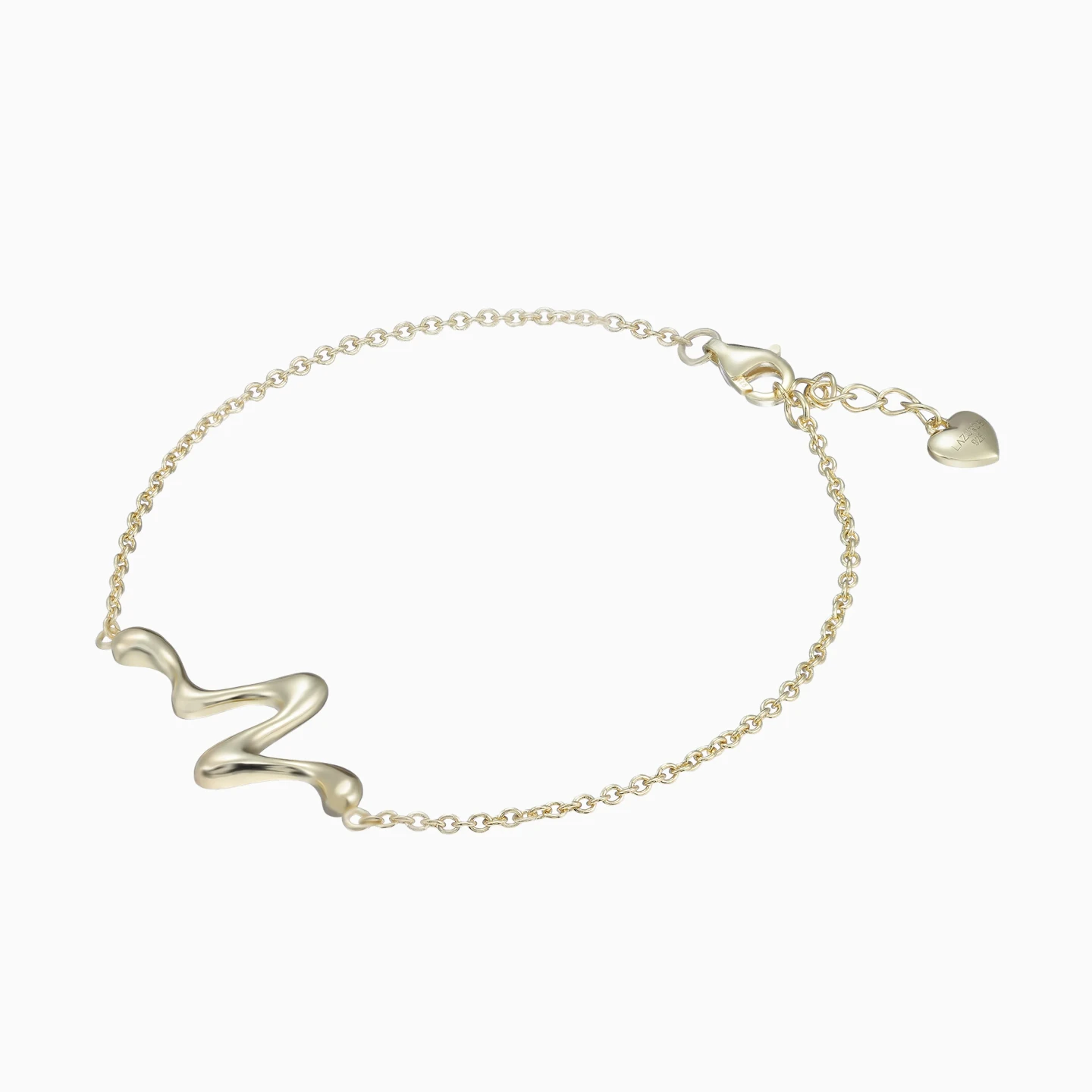Heartbeat Pulse Chain Bracelet in Yellow Gold Plating - 3 Heartbeat Pulse Chain Bracelet in Yellow Gold Plating - 3