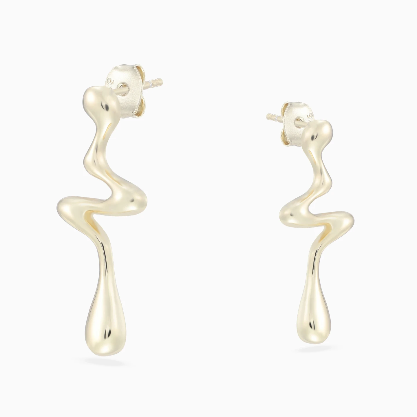 Heartbeat Pulse Drop Earrings in Yellow Gold Plating - 4 Heartbeat Pulse Drop Earrings in Yellow Gold Plating - 4