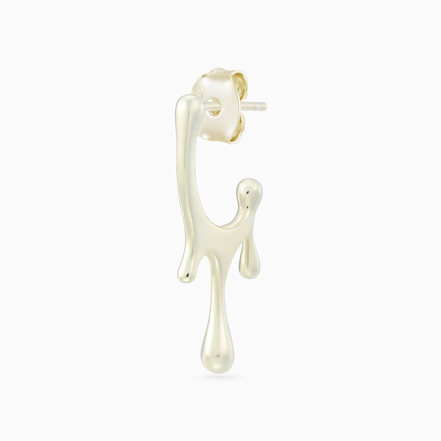 Dripping Detailed Drop Earrings in Yellow Gold Plated - 4 Dripping Detailed Drop Earrings in Yellow Gold Plated - 4