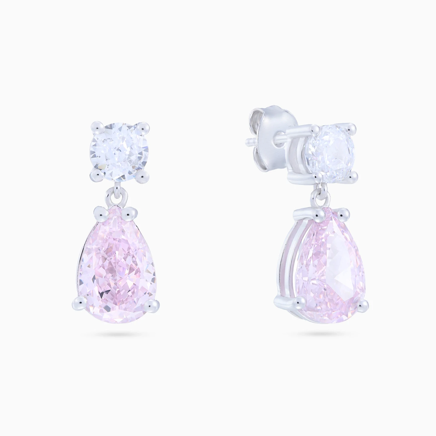 Teardrop Colored Stones Drop Earrings in Sterling Silver Teardrop Colored Stones Drop Earrings in Sterling Silver