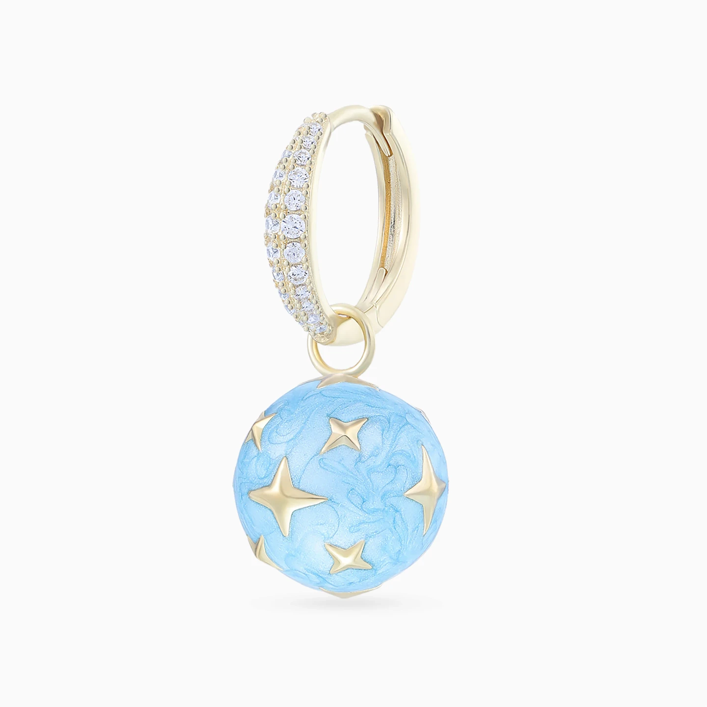 Sphere & Stars Cubic Zirconia Drop Earrings in Yellow Gold Plating - 4 Sphere & Stars Cubic Zirconia Drop Earrings in Yellow Gold Plating - 4