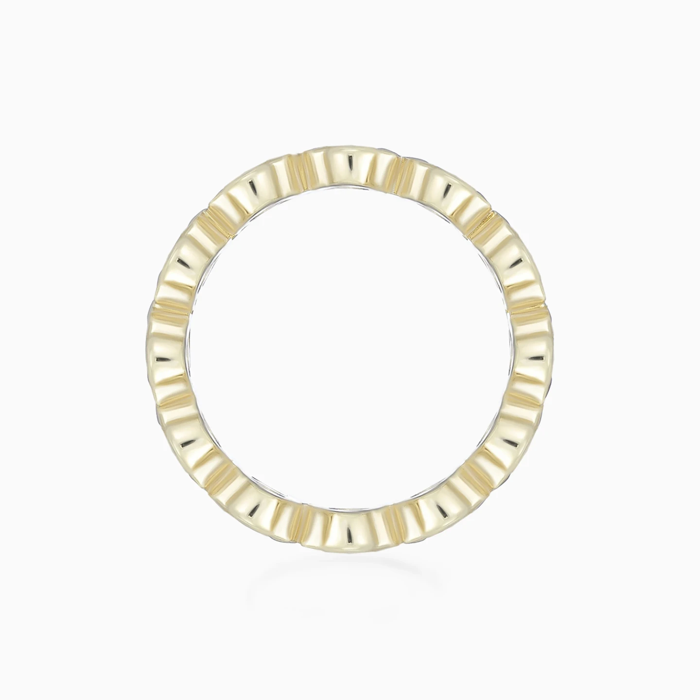 Round Green Stones Ring in Yellow Gold Plating - 4 Round Green Stones Ring in Yellow Gold Plating - 4