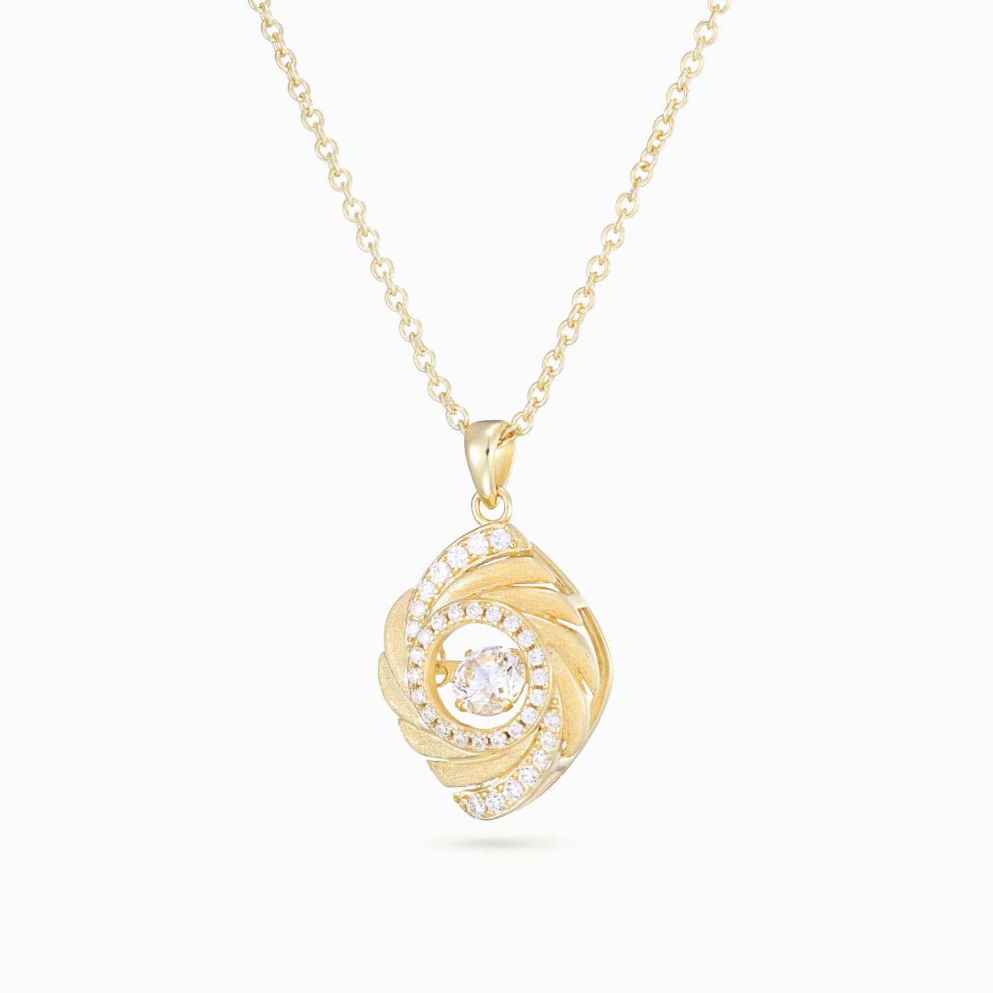 Swirl Colored Stones Gold Plated Necklace - 2 Swirl Colored Stones Gold Plated Necklace - 2