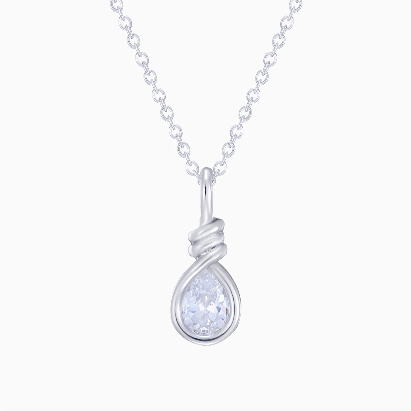 Teardrop Colored Stones Pendant Necklace in Sterling Silver Teardrop Colored Stones Pendant Necklace in Sterling Silver