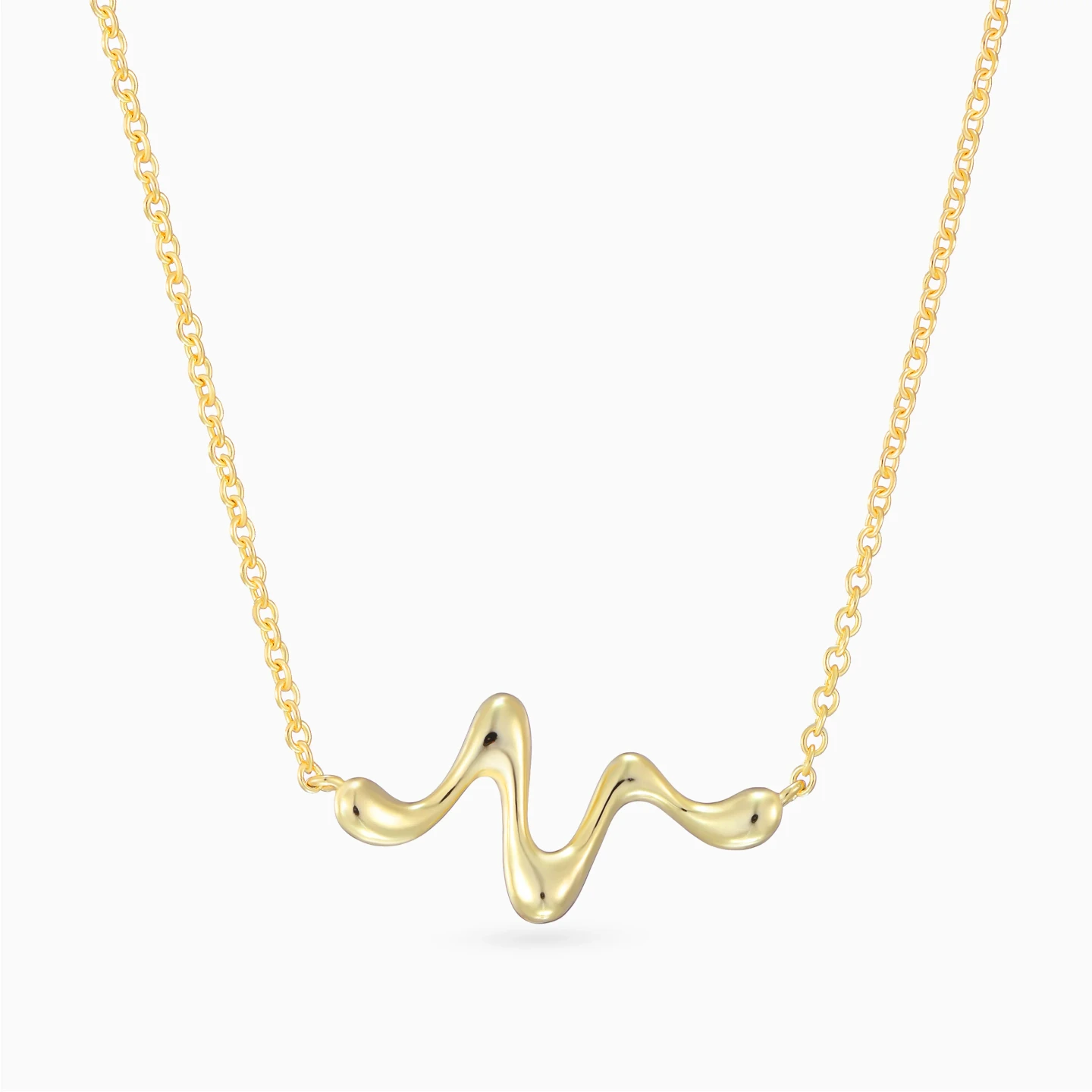Fluid Wave Gold Plated Necklace - 2 Fluid Wave Gold Plated Necklace - 2