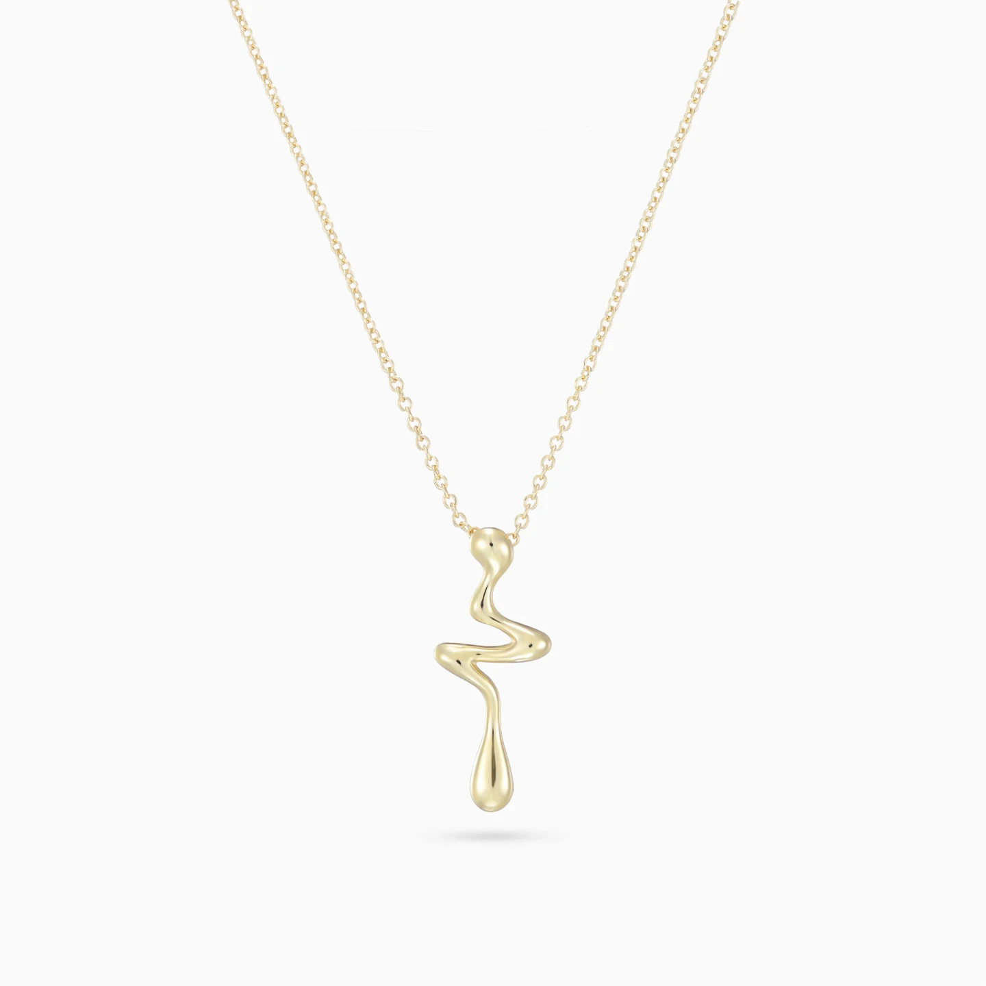 Melting Drop Gold Plated Necklace - 3 Melting Drop Gold Plated Necklace - 3