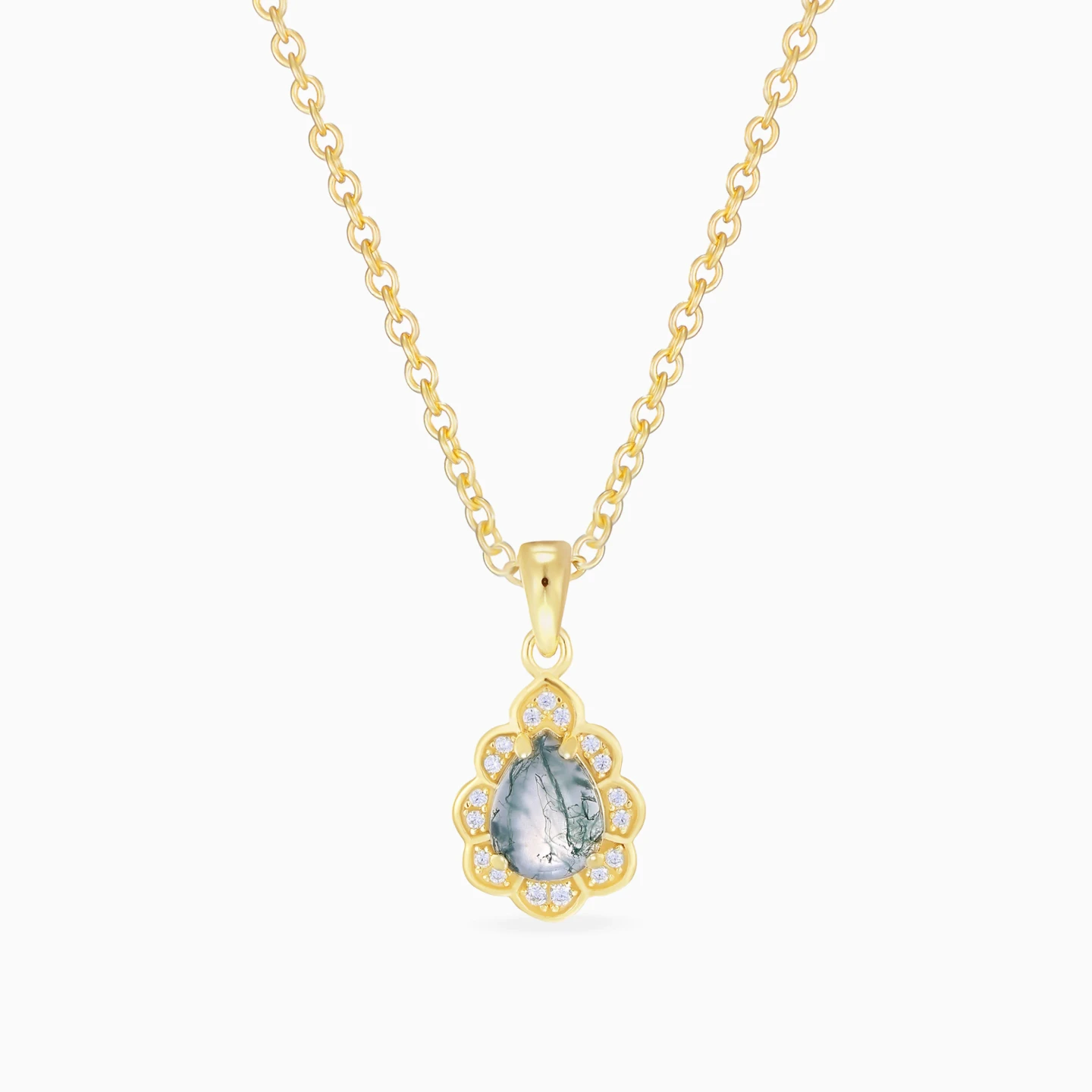 Teardrop Smoky Colored Stones Gold Plated Necklace Teardrop Smoky Colored Stones Gold Plated Necklace