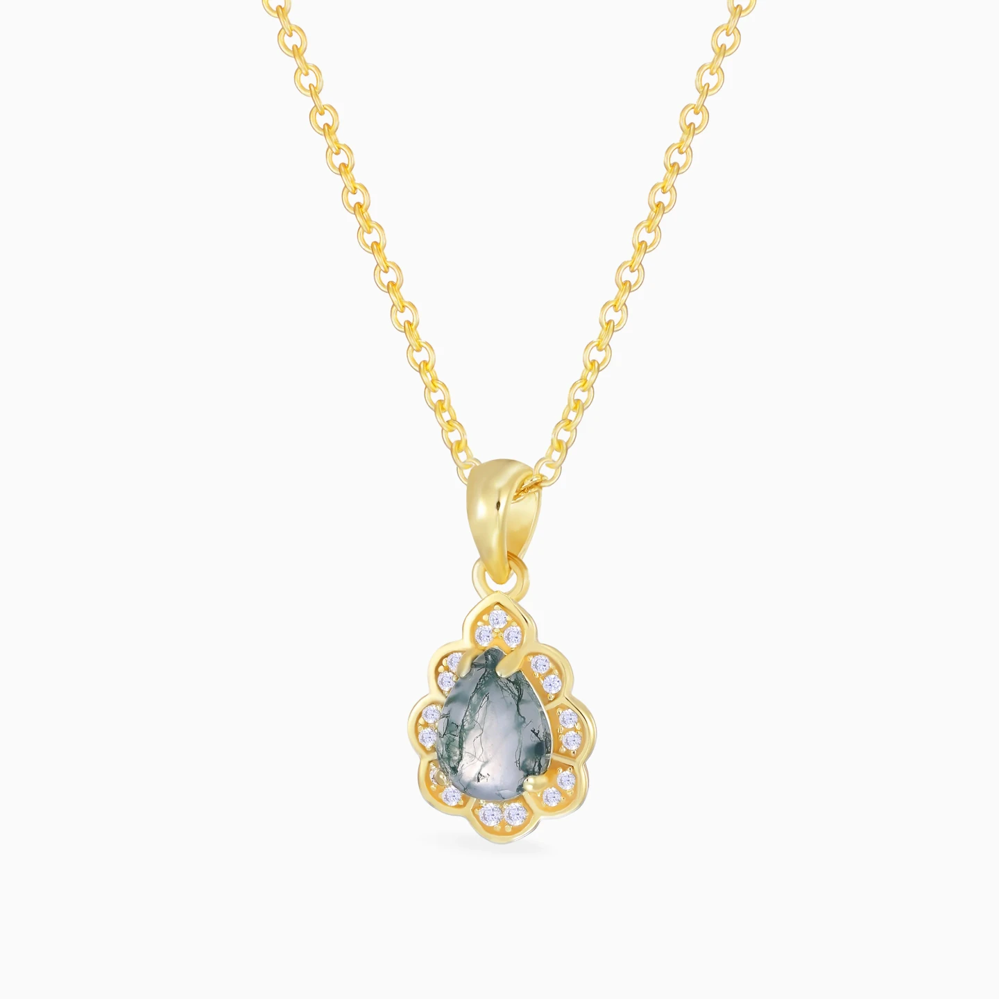 Teardrop Smoky Colored Stones Gold Plated Necklace - 2 Teardrop Smoky Colored Stones Gold Plated Necklace - 2