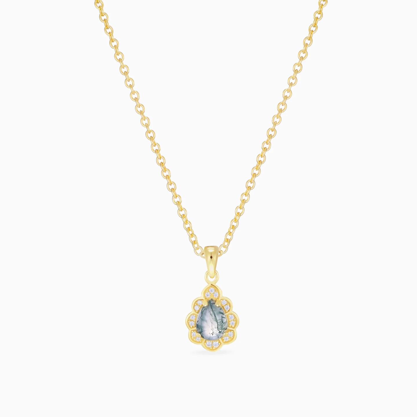 Teardrop Smoky Colored Stones Gold Plated Necklace - 3 Teardrop Smoky Colored Stones Gold Plated Necklace - 3