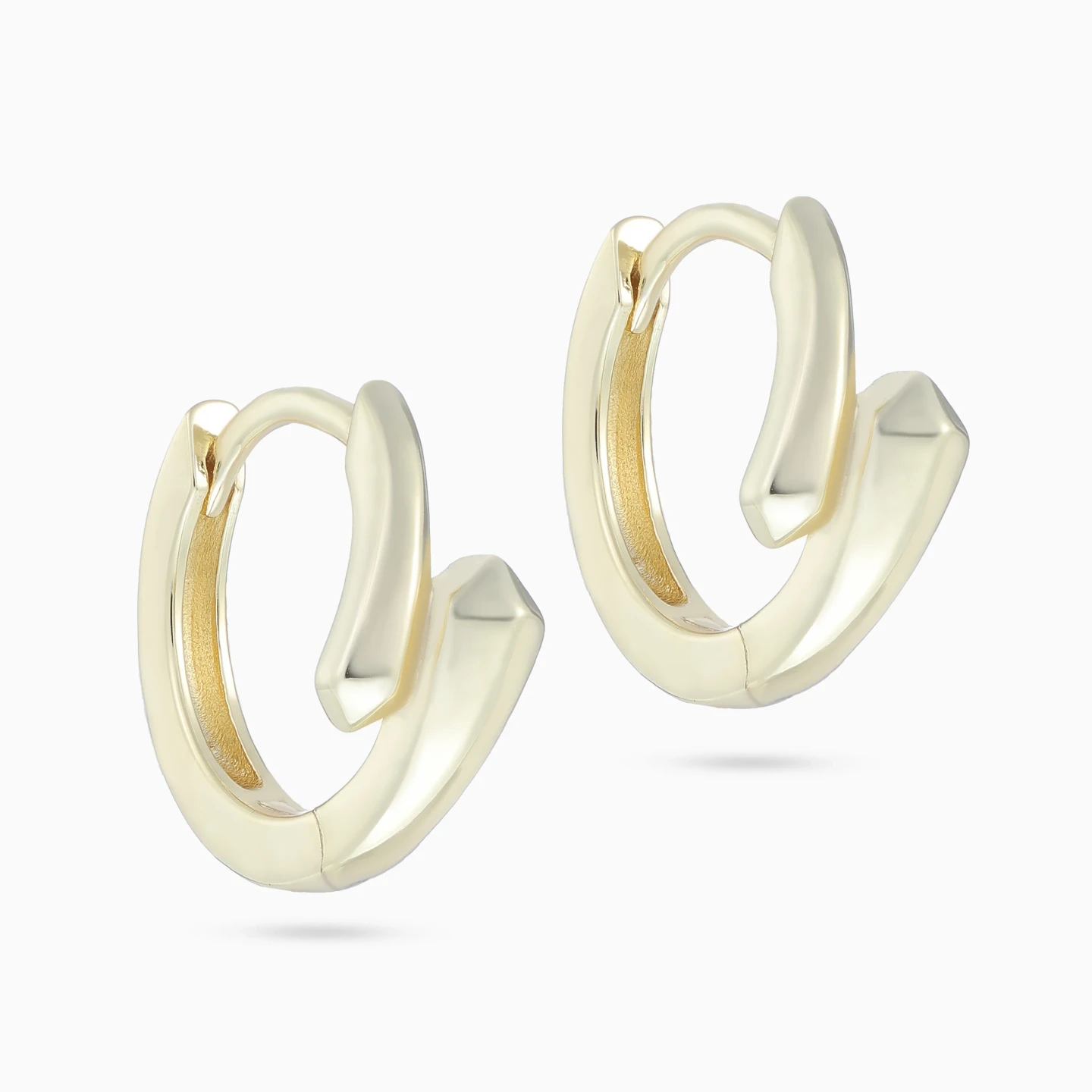 Bypass Hoop Earrings in Yellow Gold Plated - 3 Bypass Hoop Earrings in Yellow Gold Plated - 3