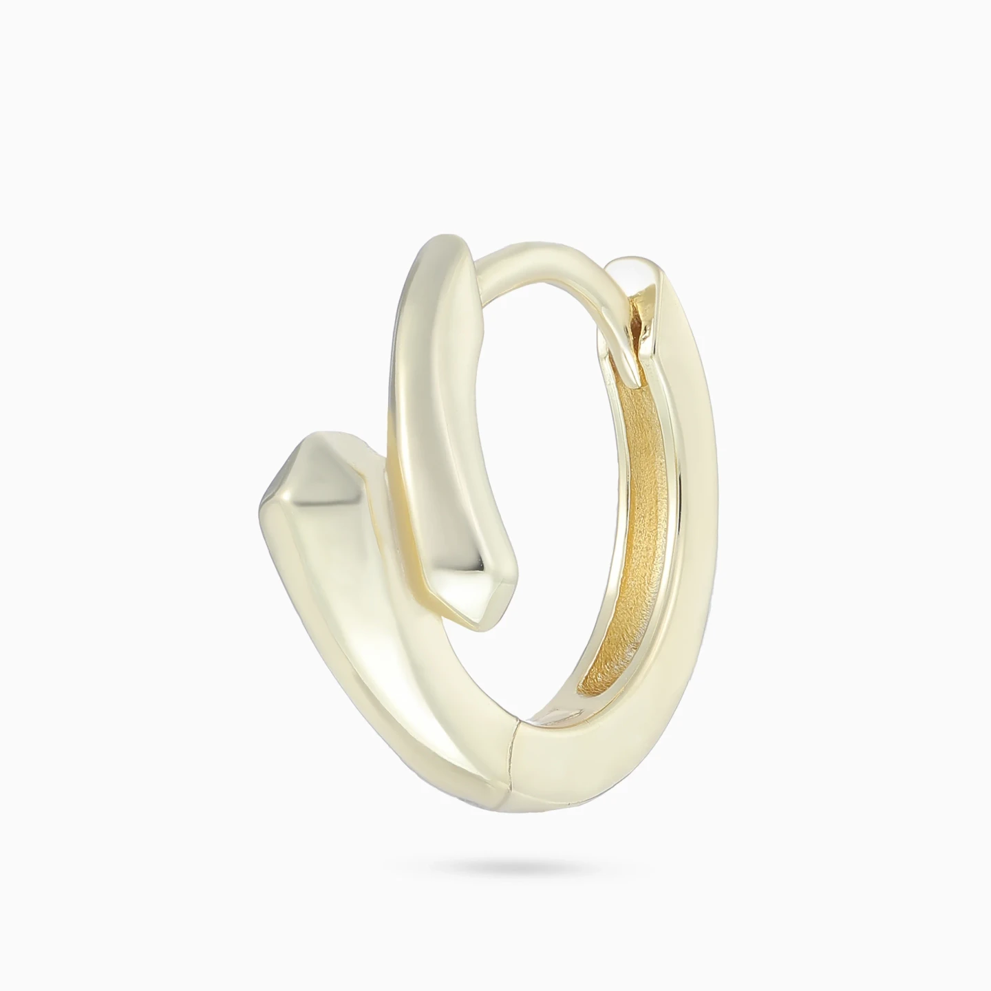 Bypass Hoop Earrings in Yellow Gold Plated - 4 Bypass Hoop Earrings in Yellow Gold Plated - 4