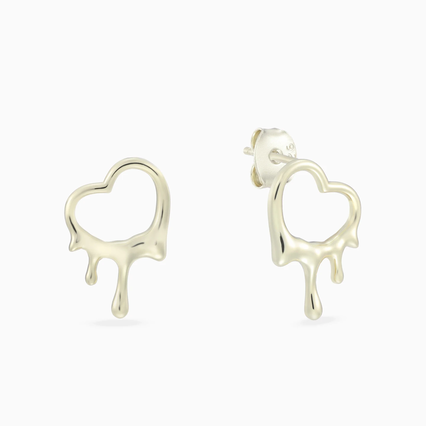 Melting Heart Stud Earrings in Yellow Gold Plating Melting Heart Stud Earrings in Yellow Gold Plating