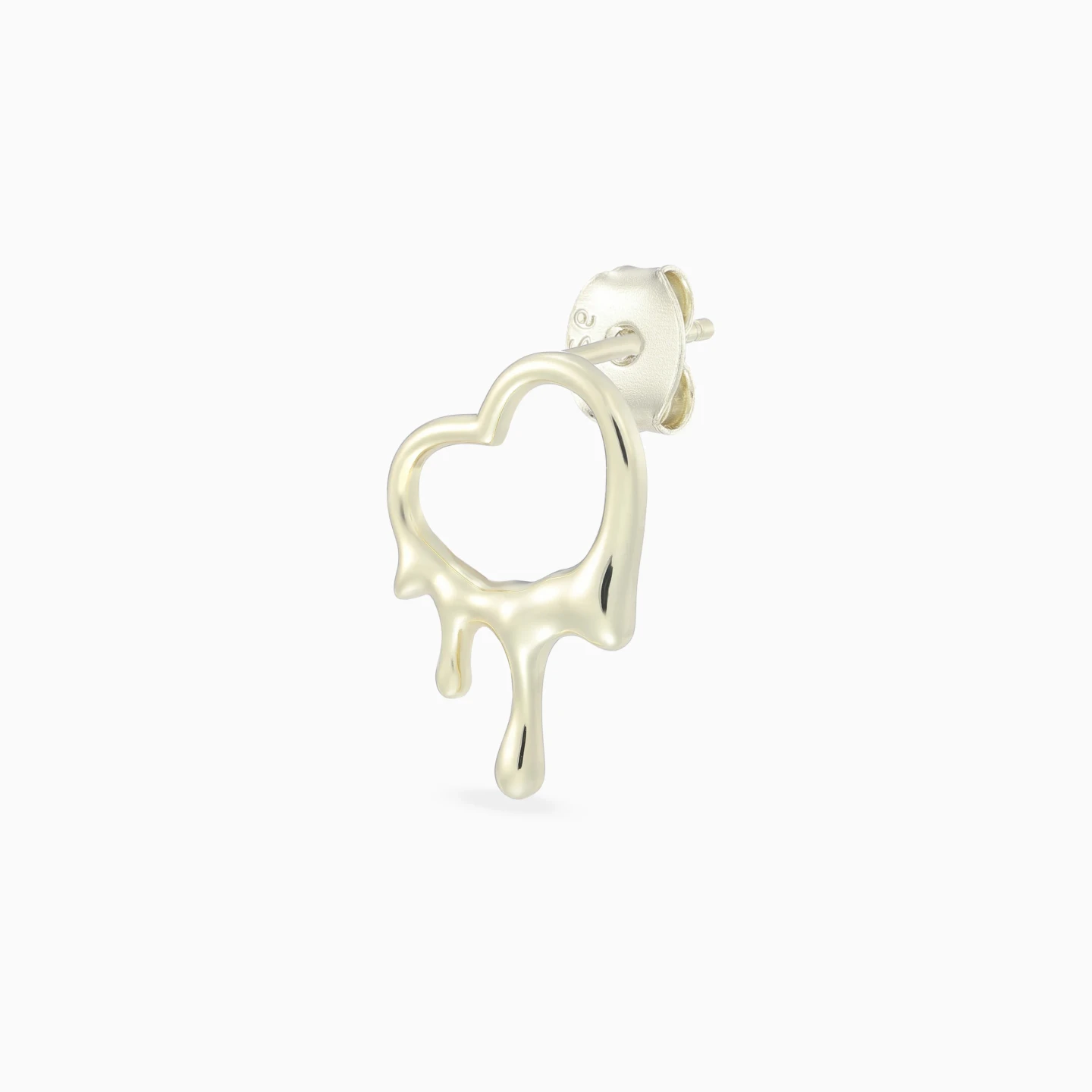 Melting Heart Stud Earrings in Yellow Gold Plating - 4 Melting Heart Stud Earrings in Yellow Gold Plating - 4