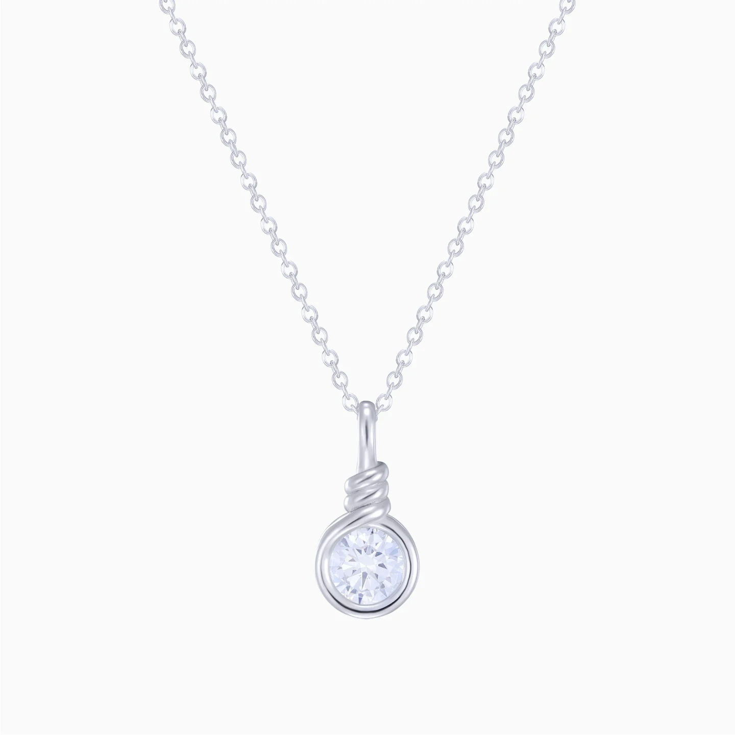 Round Colored Stone Pendant Necklace in Sterling Silver - 3 Round Colored Stone Pendant Necklace in Sterling Silver - 3