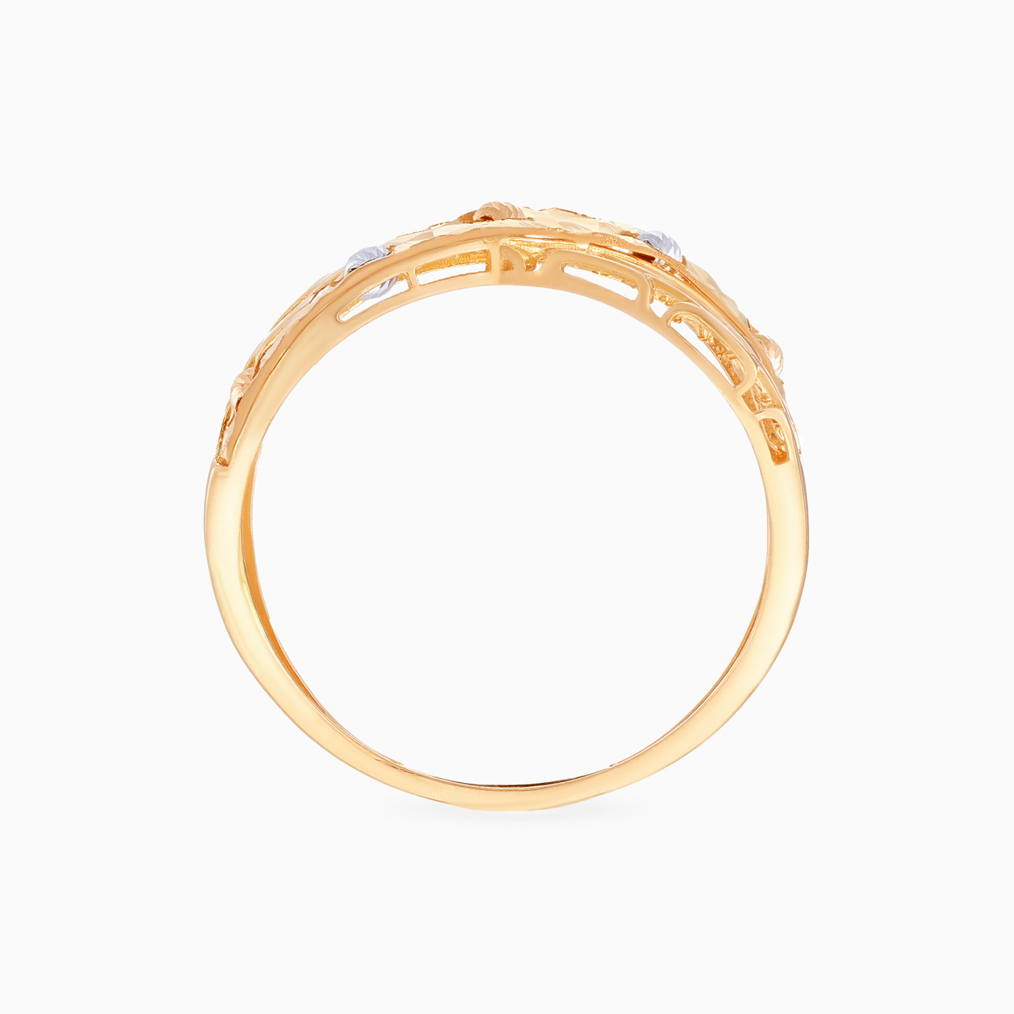 Textured Crisscross Ring in 21K Gold - 4 Textured Crisscross Ring in 21K Gold - 4