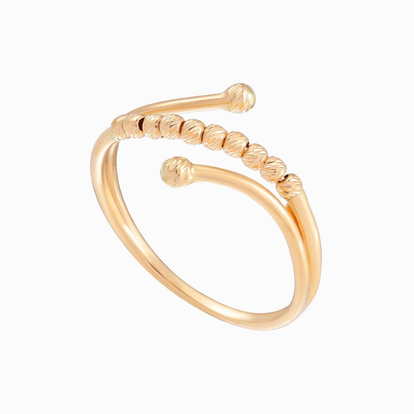 Bypass Gold Beads Ring in 18K Gold - 3 Bypass Gold Beads Ring in 18K Gold - 3