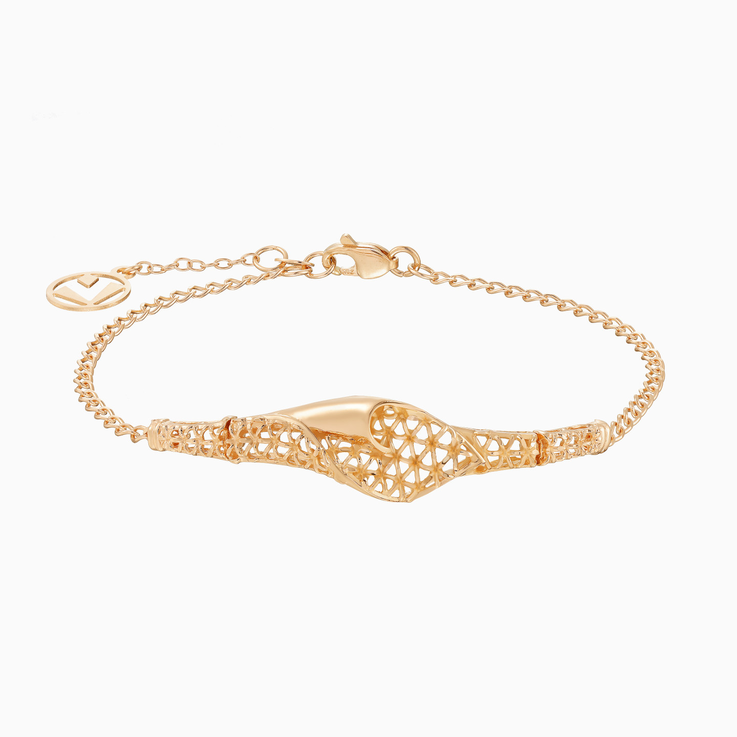 Openwork Leaf Set in 21K Gold (4 Pieces) - 3 Openwork Leaf Set in 21K Gold (4 Pieces) - 3