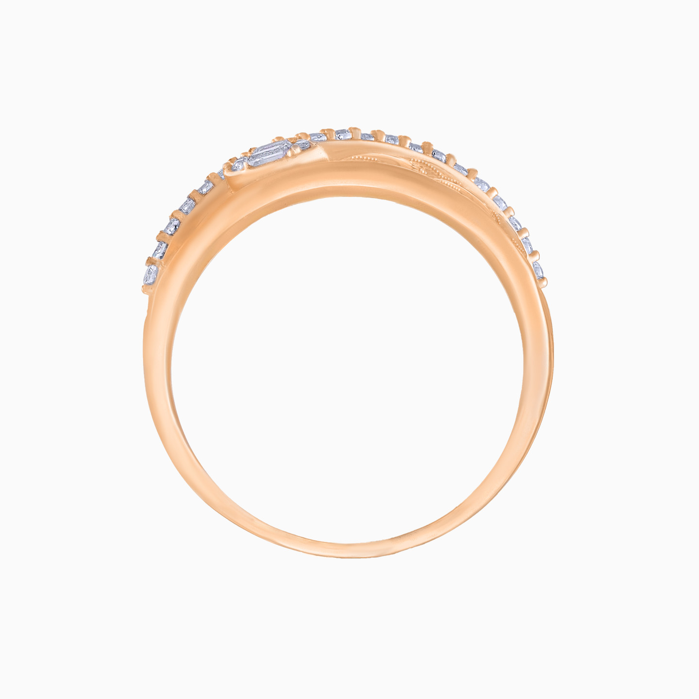Openwork Fan Cubic Zirconia Ring in 21K Gold - 2 Openwork Fan Cubic Zirconia Ring in 21K Gold - 2