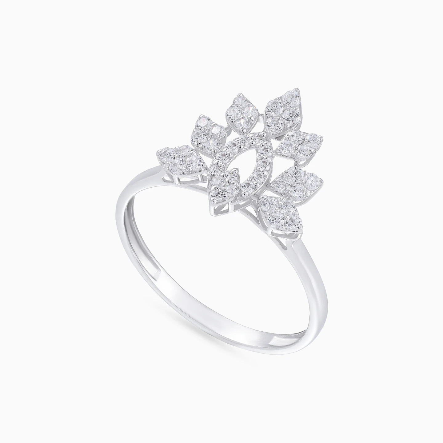 Marquise Flowers Cubic Zirconia Set in 18K Gold (4 Pieces) - 4 Marquise Flowers Cubic Zirconia Set in 18K Gold (4 Pieces) - 4