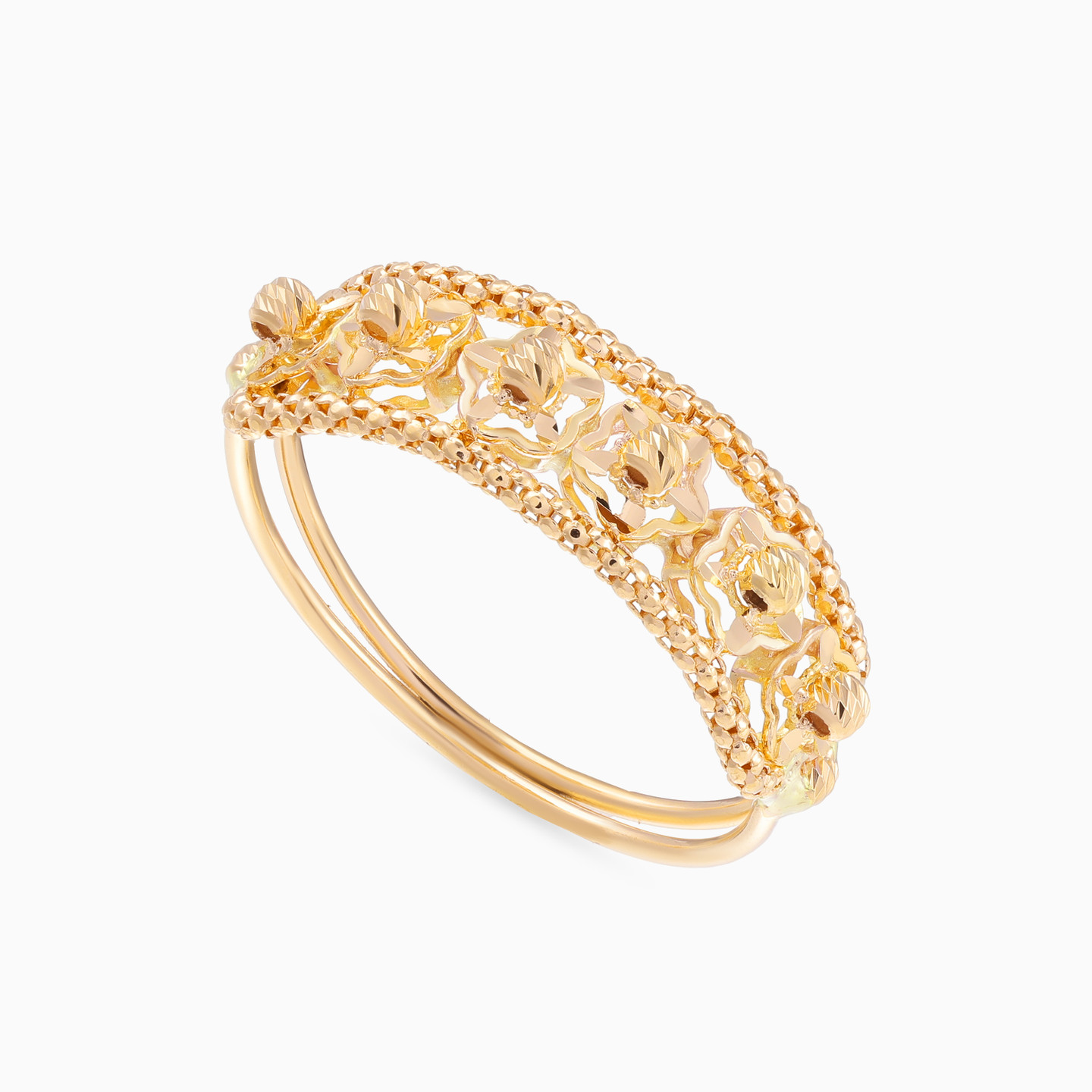 Butterflies and Flowers Set in 21K Gold (4 Pieces) - 4 Butterflies and Flowers Set in 21K Gold (4 Pieces) - 4