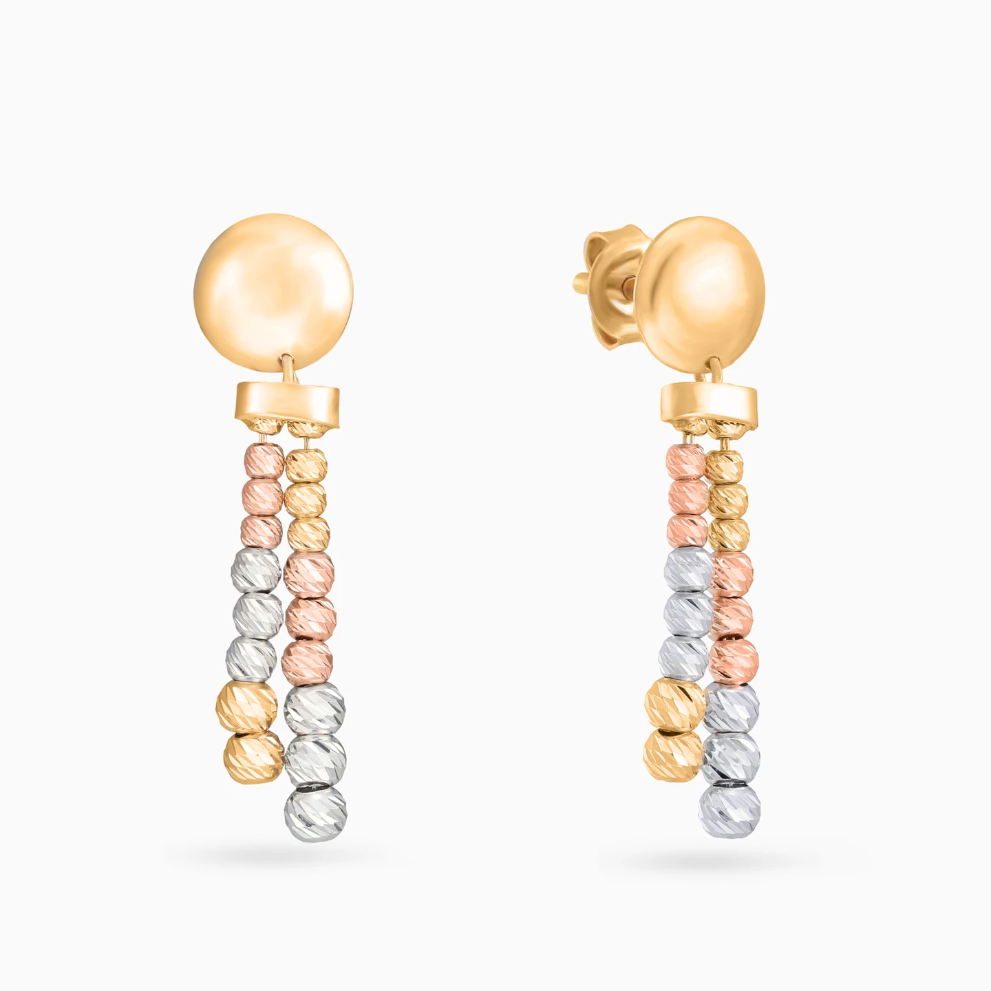 Three-Tone Beads Layered Set in 21K Gold (4 Pieces) - 5 Three-Tone Beads Layered Set in 21K Gold (4 Pieces) - 5
