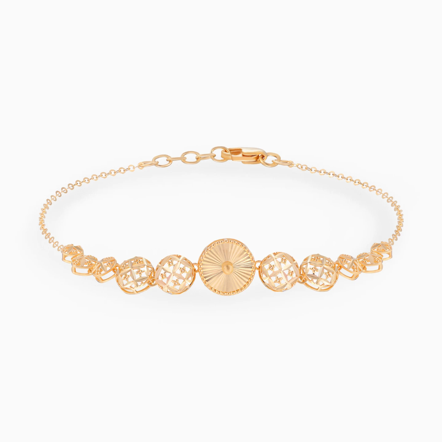 Openwork Round Discs Set in 21K Gold (4 Pieces) - 3 Openwork Round Discs Set in 21K Gold (4 Pieces) - 3