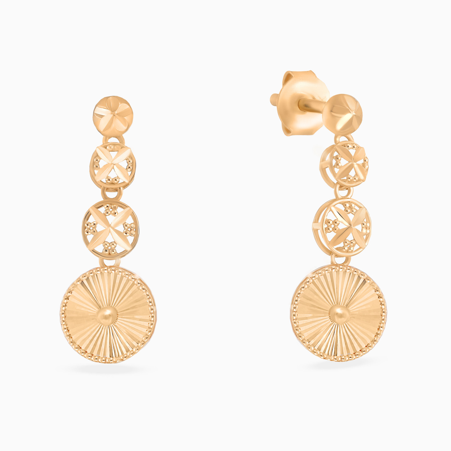 Openwork Round Discs Set in 21K Gold (4 Pieces) - 5 Openwork Round Discs Set in 21K Gold (4 Pieces) - 5